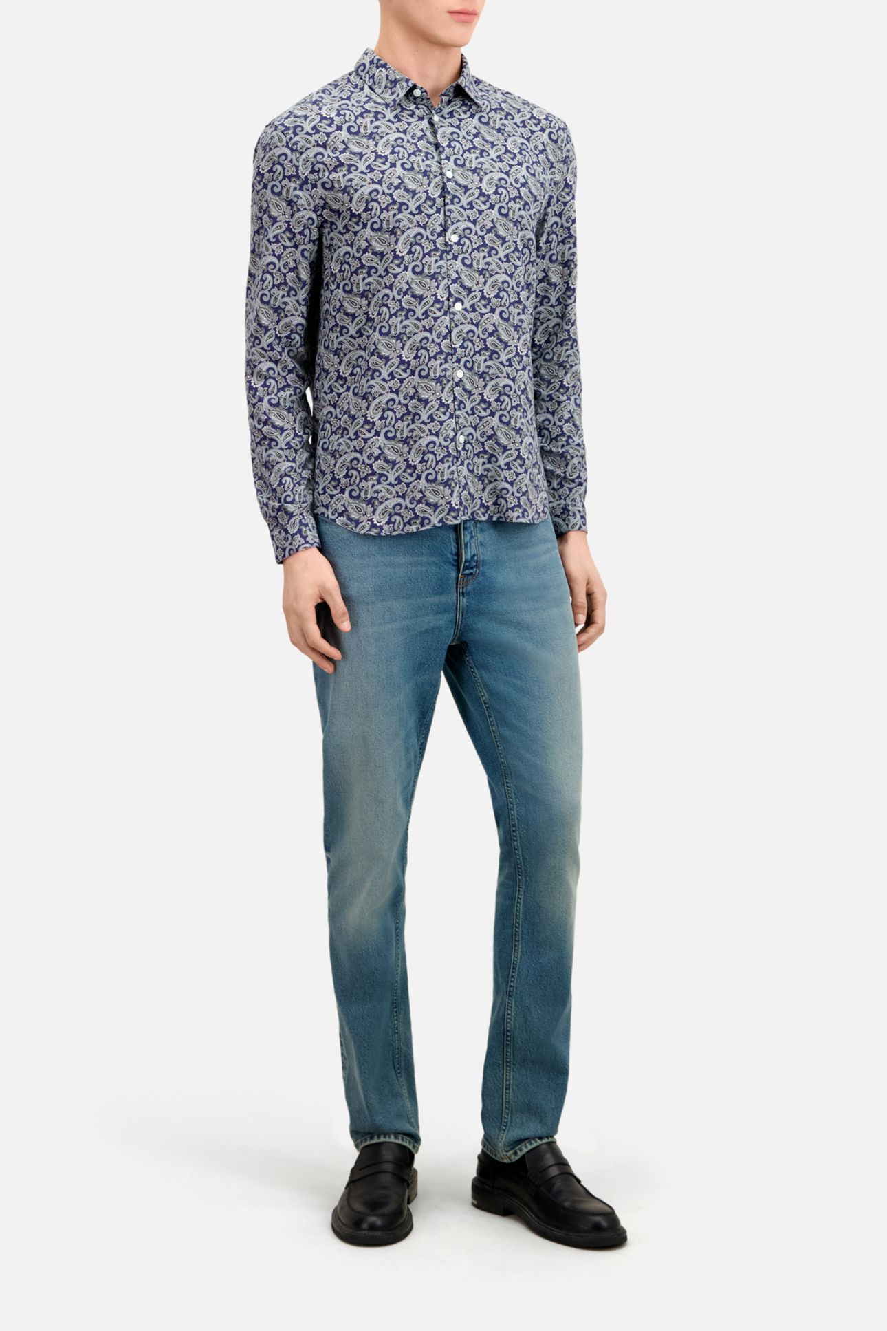 LONG SLEEVE SHIRT WITH CLASSIC COLLAR NAVY/BLUE 5