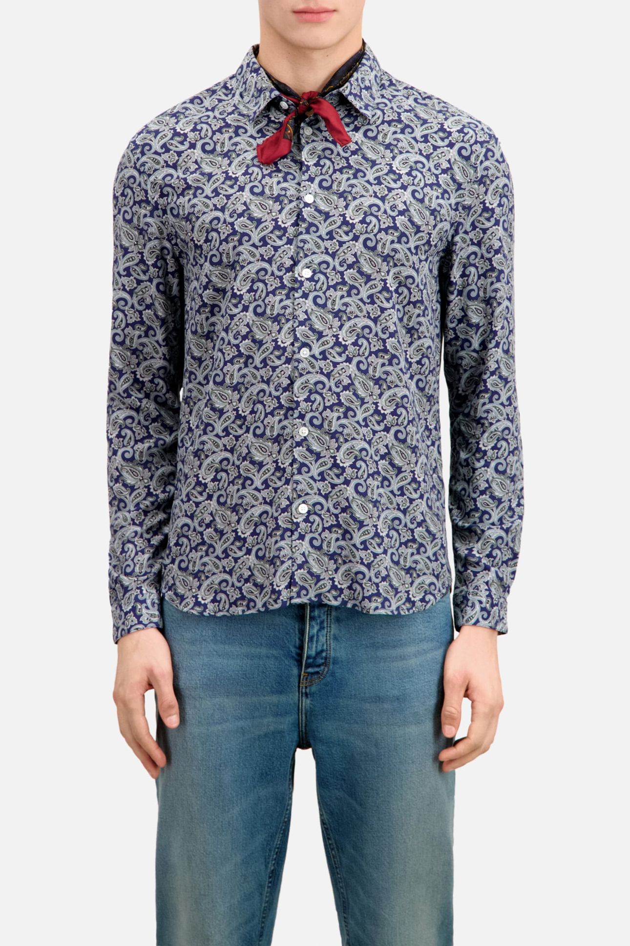 LONG SLEEVE SHIRT WITH CLASSIC COLLAR NAVY/BLUE 1