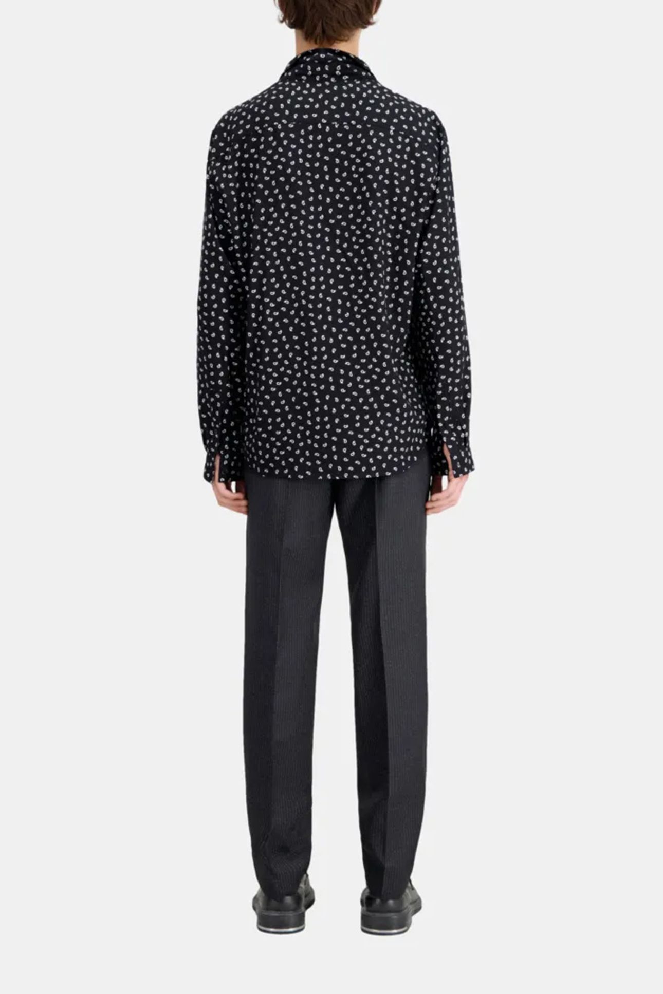 LONG SLEEVE SHIRT WITH CLASSIC COLLAR BLACK WHITE 3