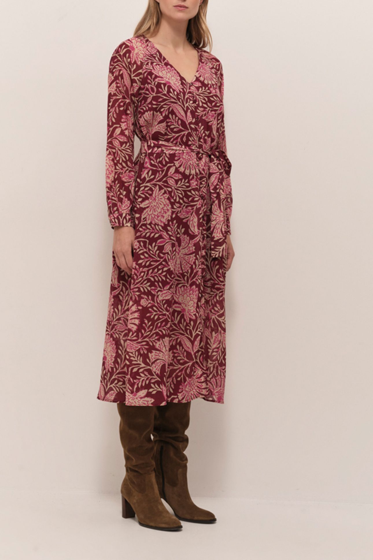 RISTY - LONG OPERA DRESS WITH BAROQUE FOLIAGE PRINT 3