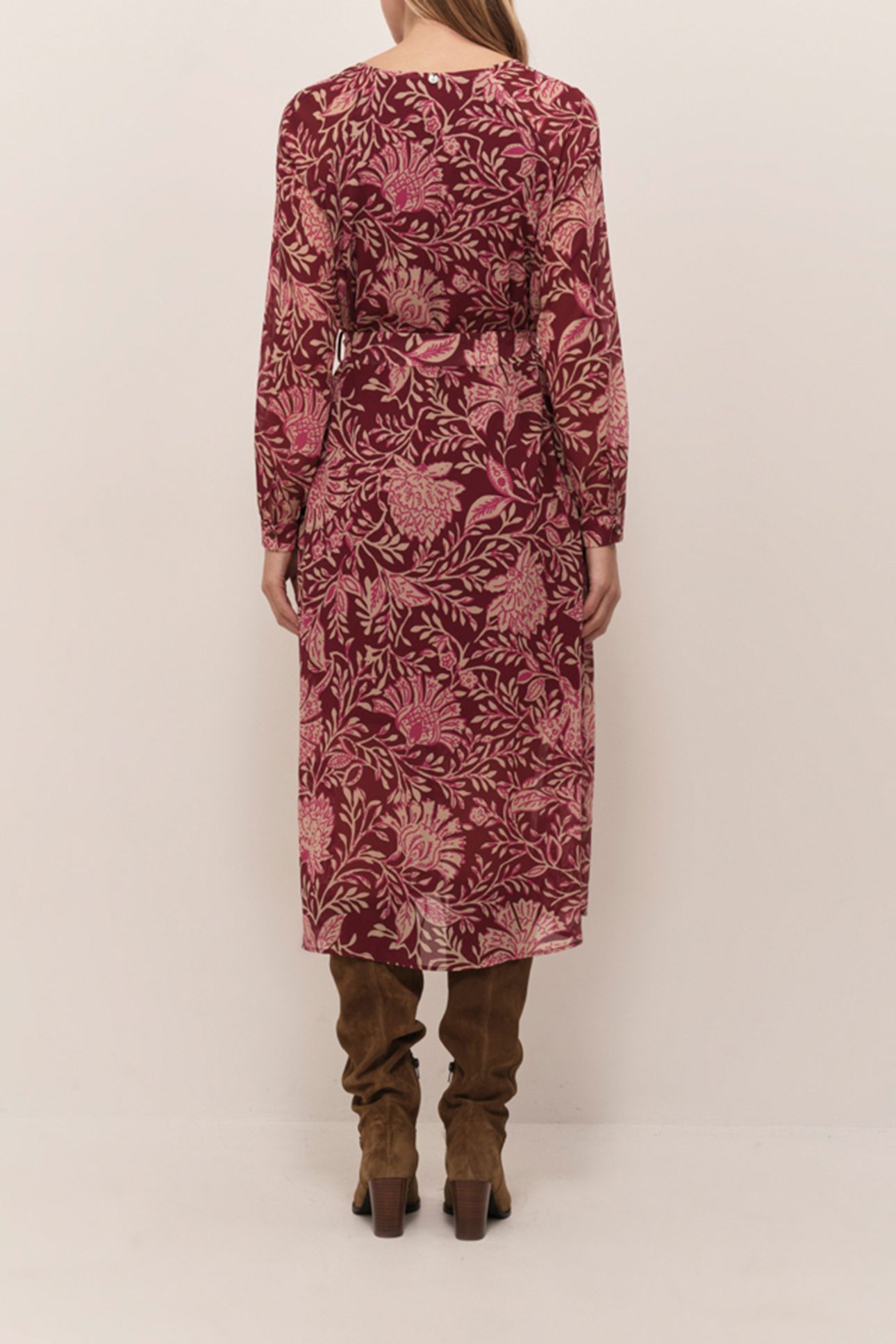 RISTY - LONG OPERA DRESS WITH BAROQUE FOLIAGE PRINT 2