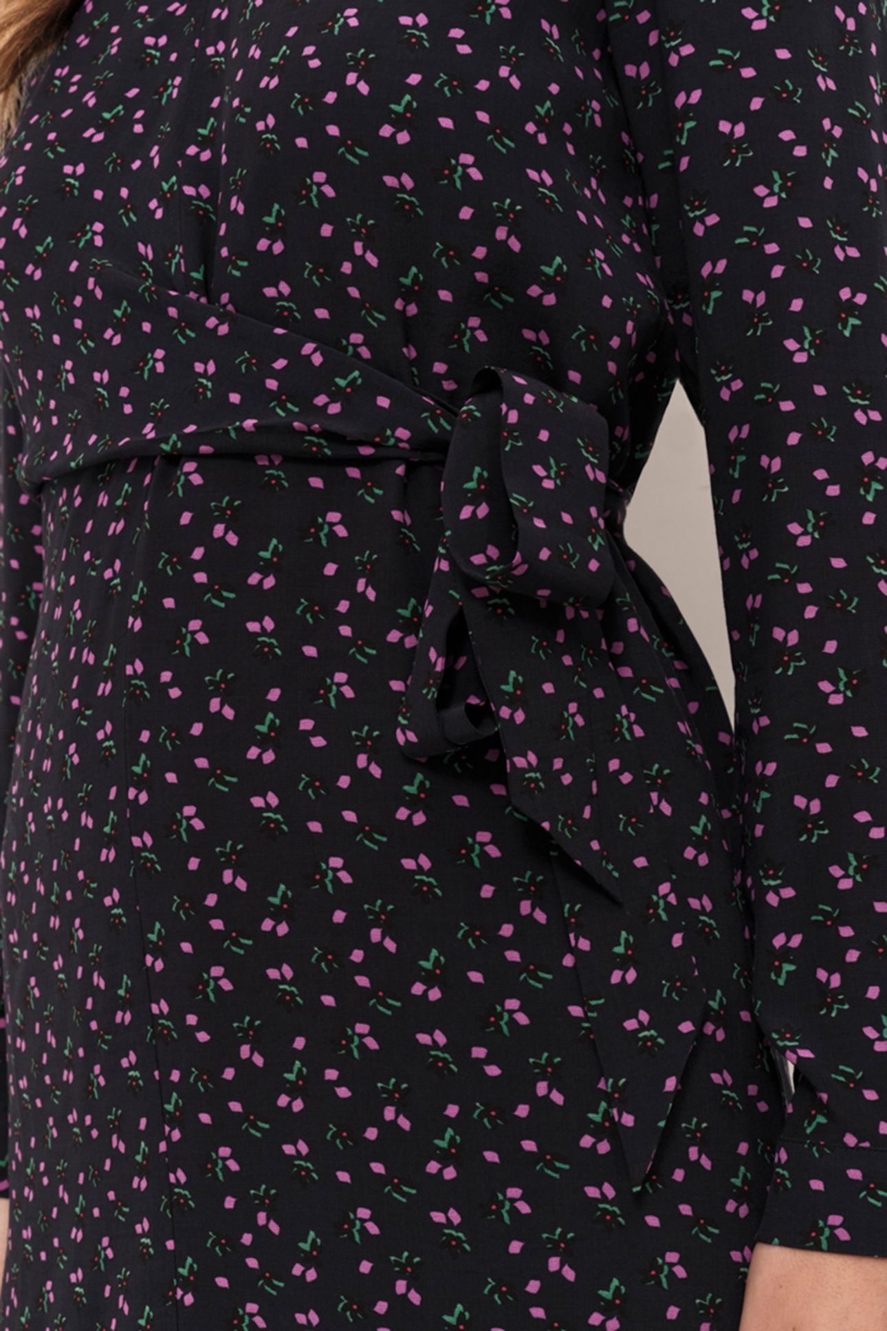 RAYA - NAVY LONG DRESS WITH ARTY FLORAL PRINT 5