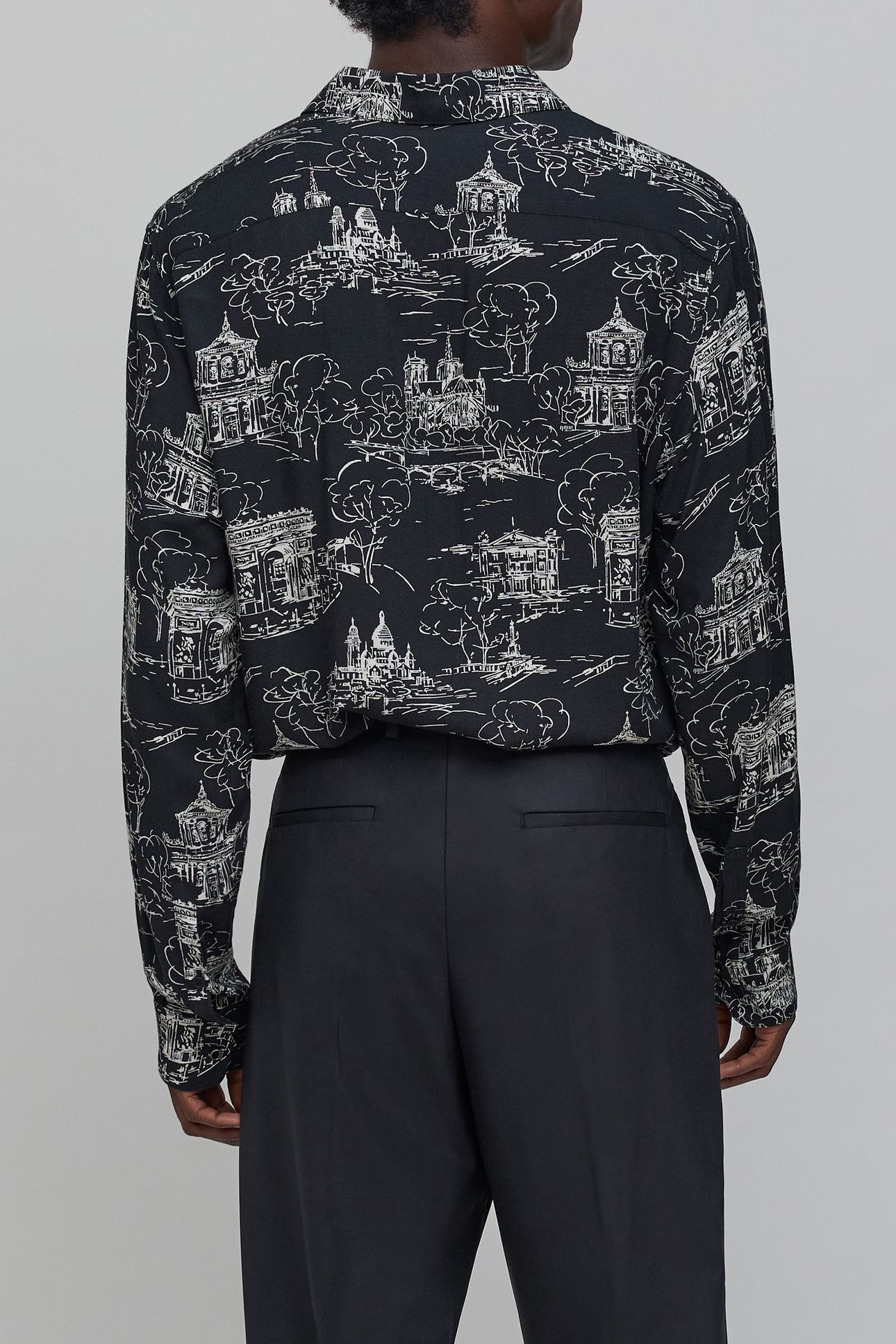 PURE EDITION-BLACK TOILE DE JOUY SLIM SHIRT 2