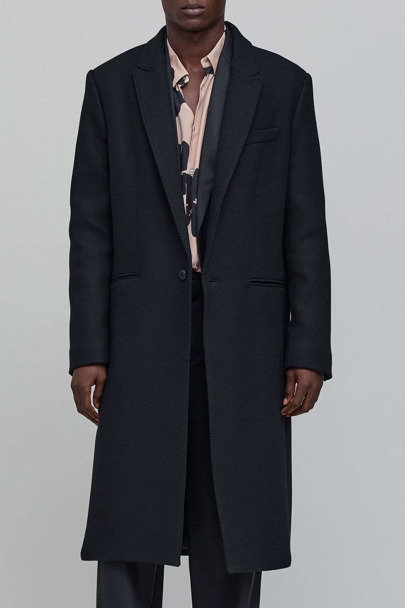 PURE EDITION-LONG BLACK WOOL COAT 1