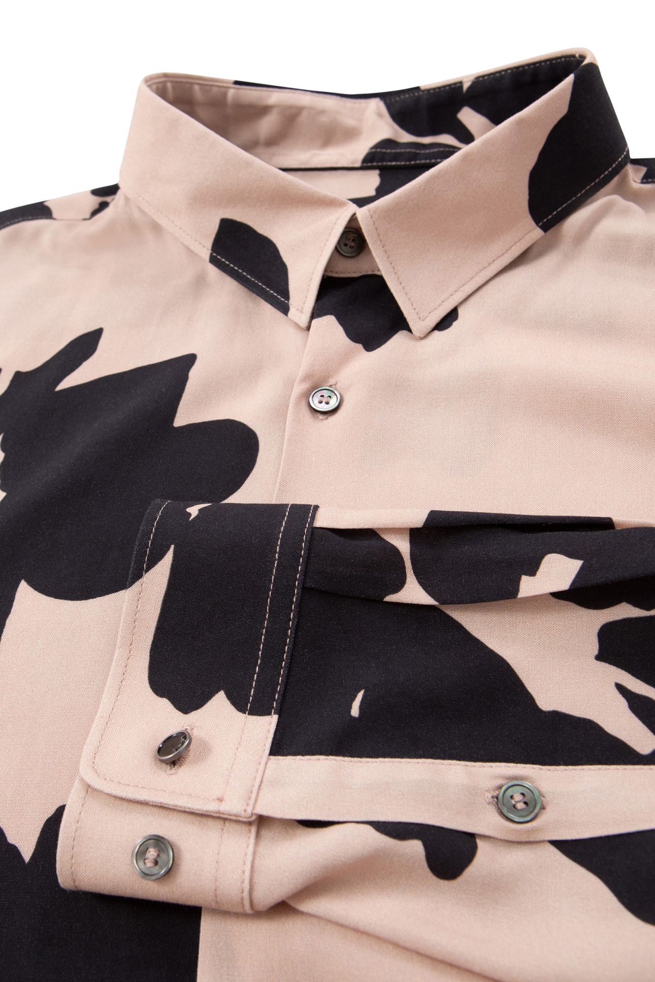 PURE EDITION-MAN'S MAXI FLORAL SLIM ROSEWOOD SHIRT 5