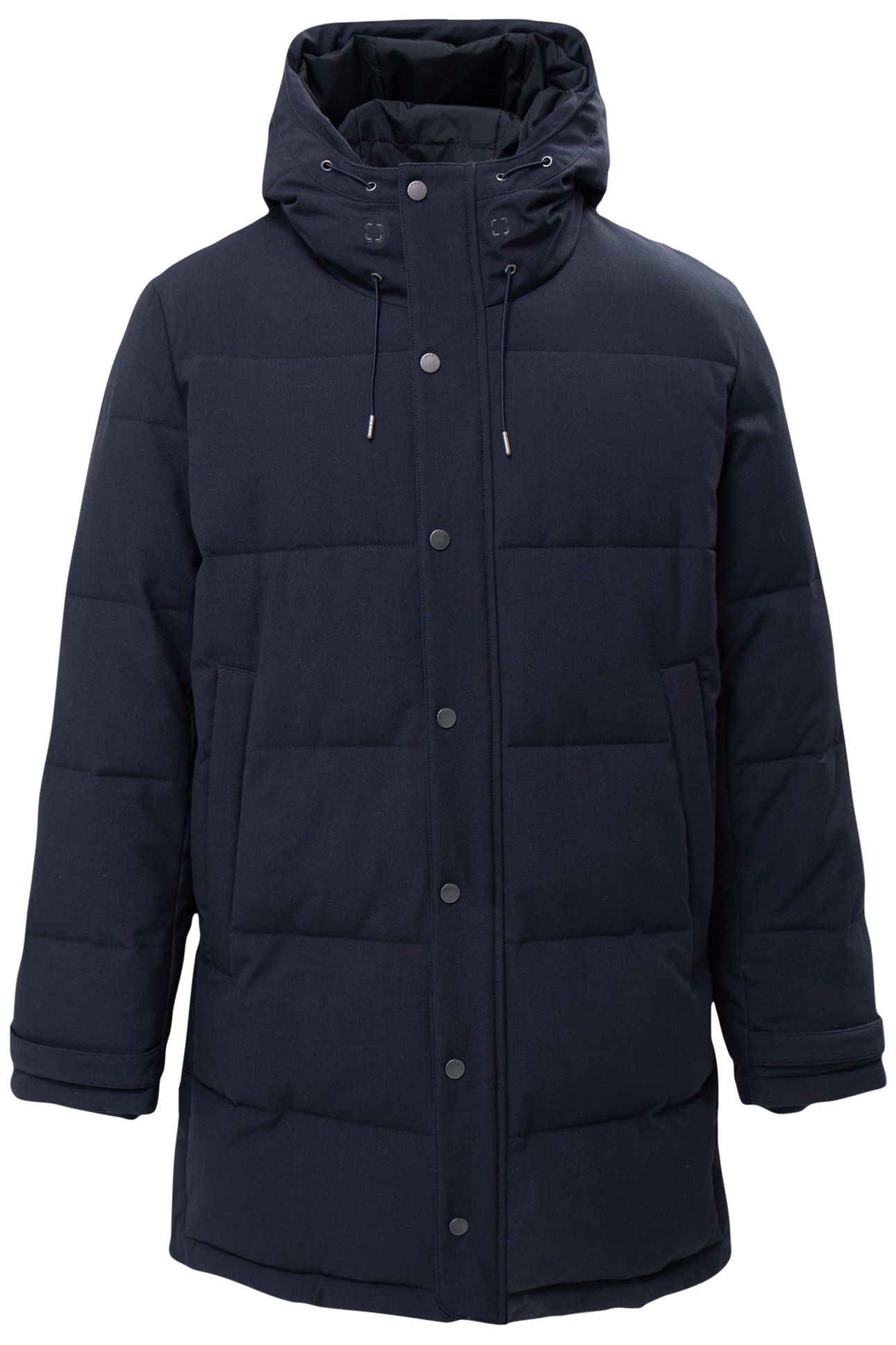 LONG NAVY QUILTED DOWN JACKET 4