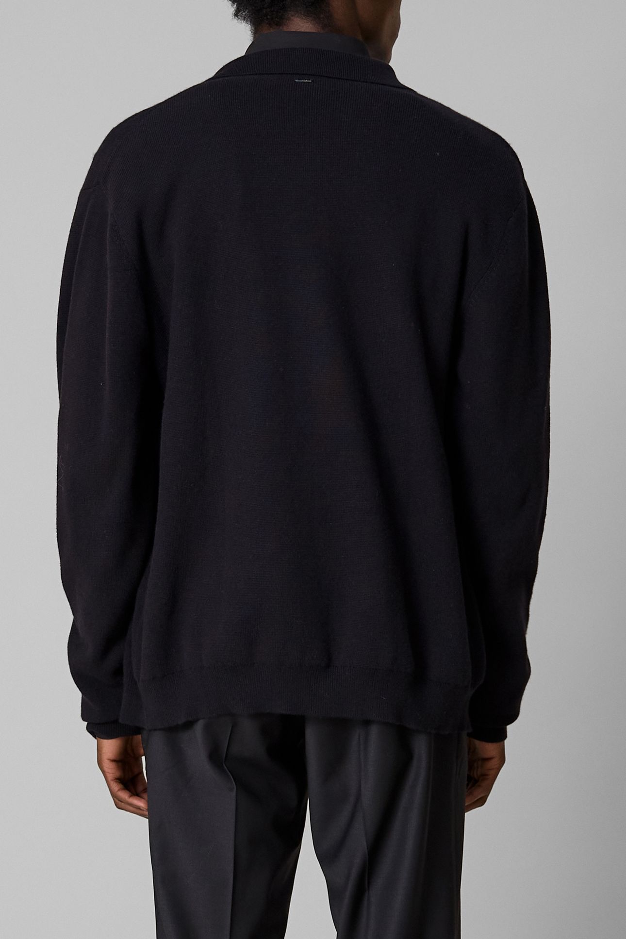 PURE EDITION-BLACK KNITTED ZIP-UP CARDIGAN 2