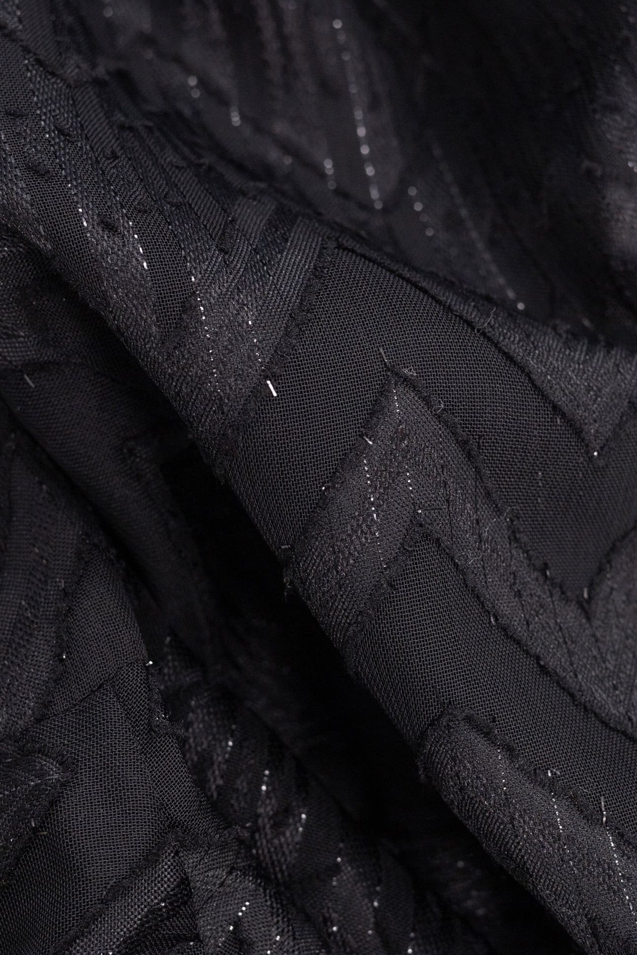 BLACK JACQUARD HERRINGBONE LUREX VOILE BLOUSE 7