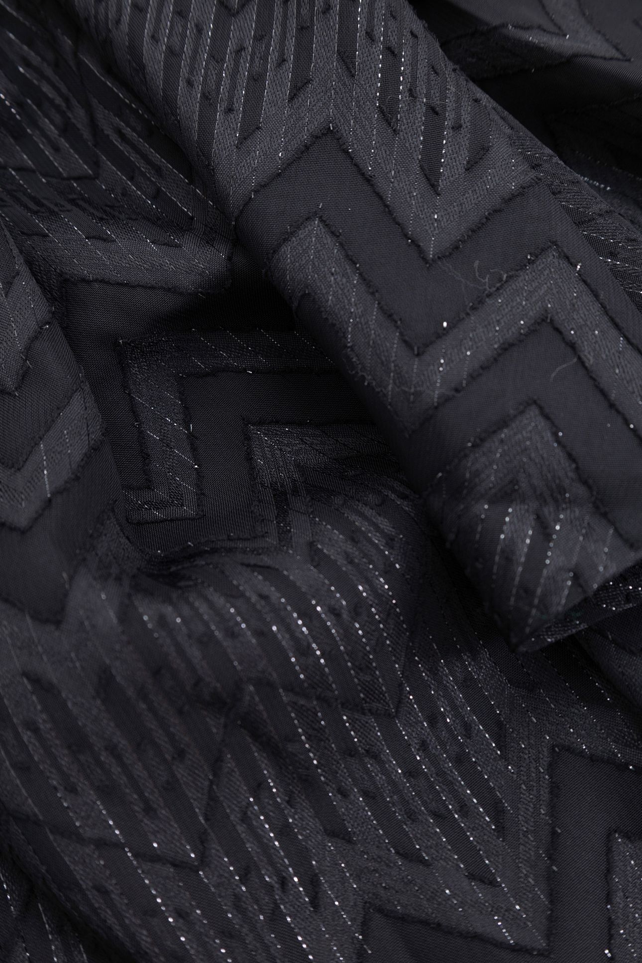 SHORT BLACK HERRINGBONE JACQUARD VOILE SKIRT 8