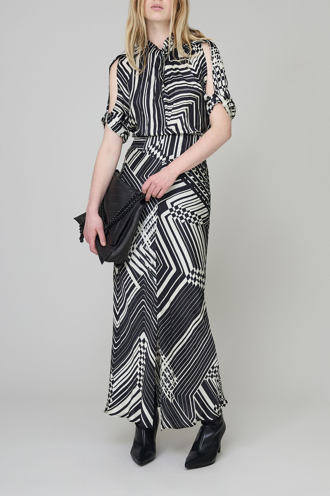 PURE EDITION-BLACK ART DECO LONG DRESS 1