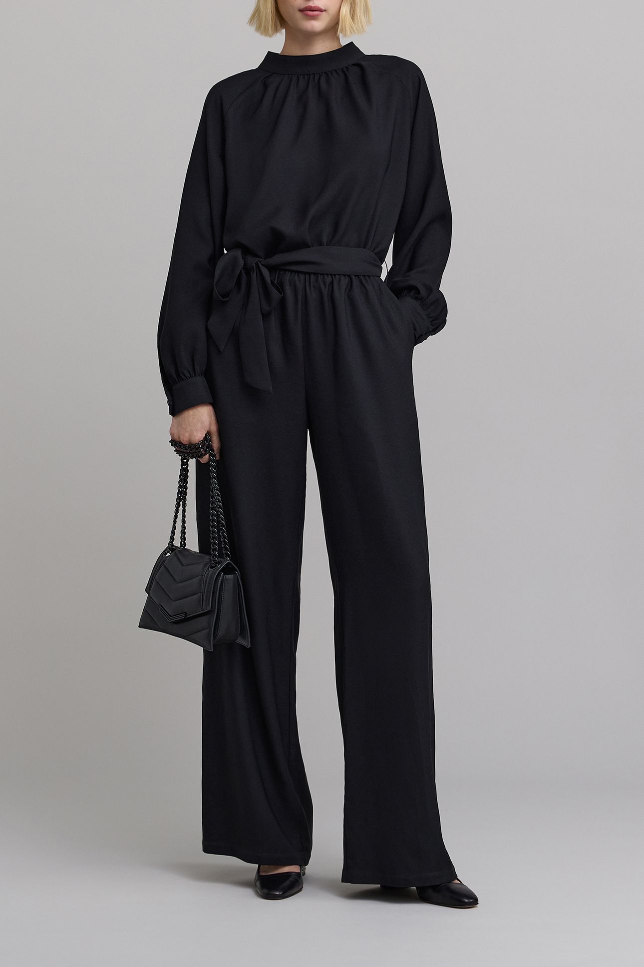 BLACK BUTTON-AND-JEWEL STAR JUMPSUIT 1