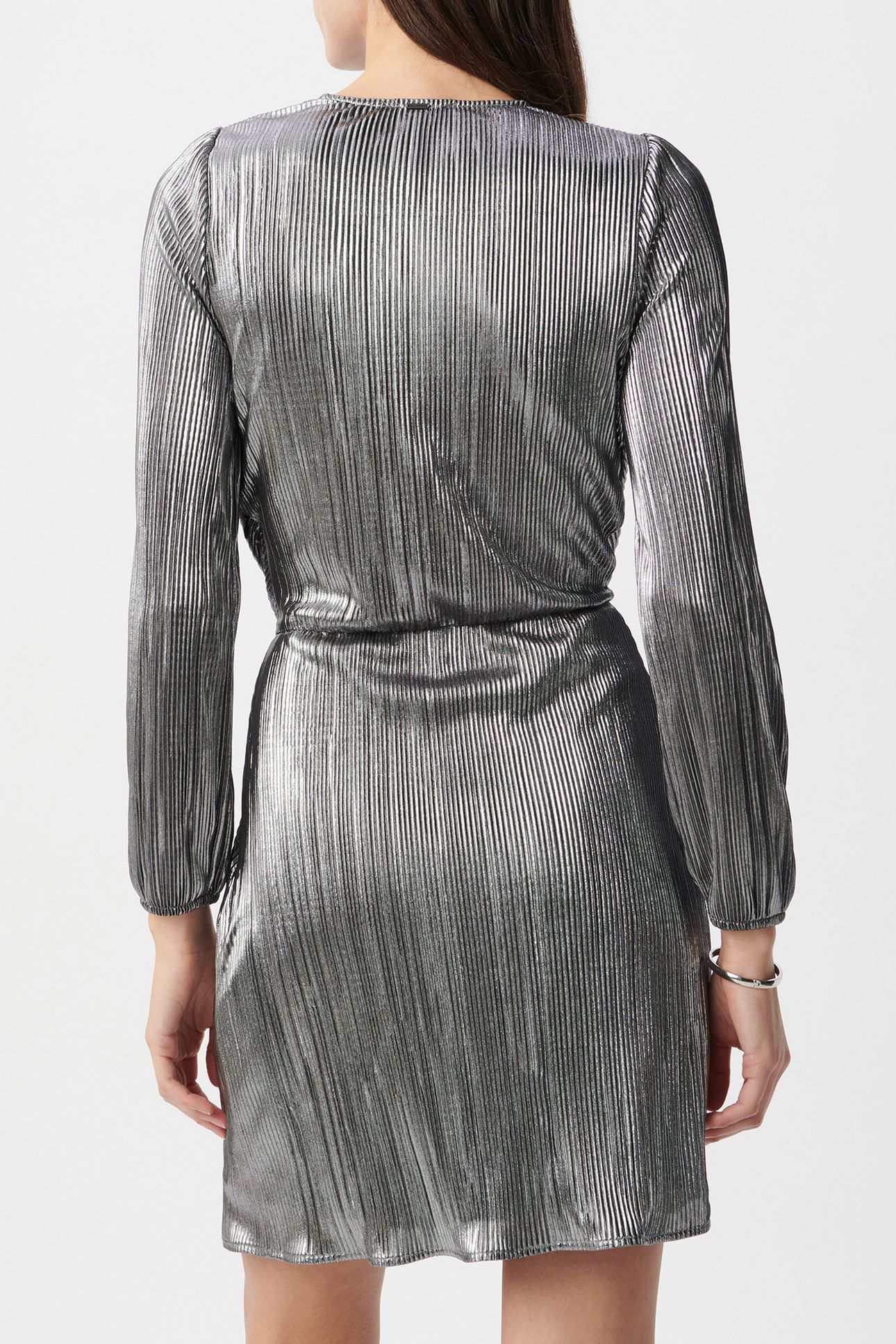 BLACK METALLIC PLEATED DRESS 2