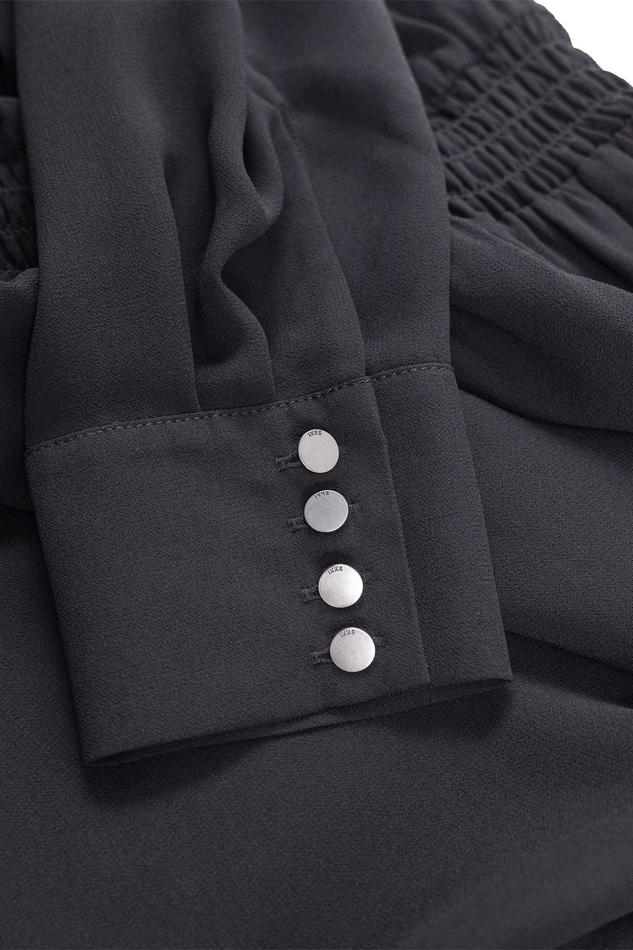 BLACK LONG DRESS WITH LAVALLIÈRE COLLAR 4