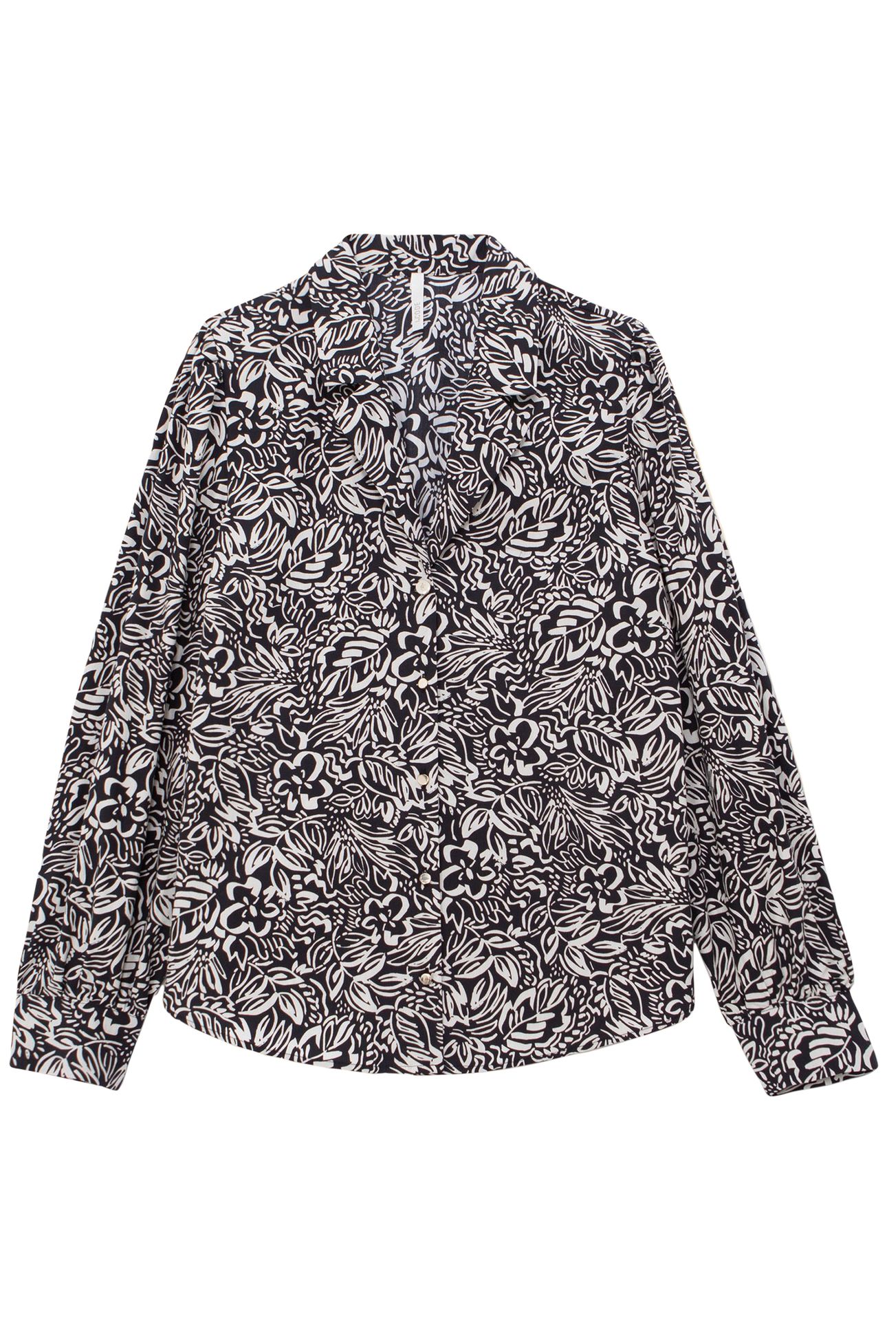 BLACK SHIRT WITH GRAPHIC FLORAL PRINT 4