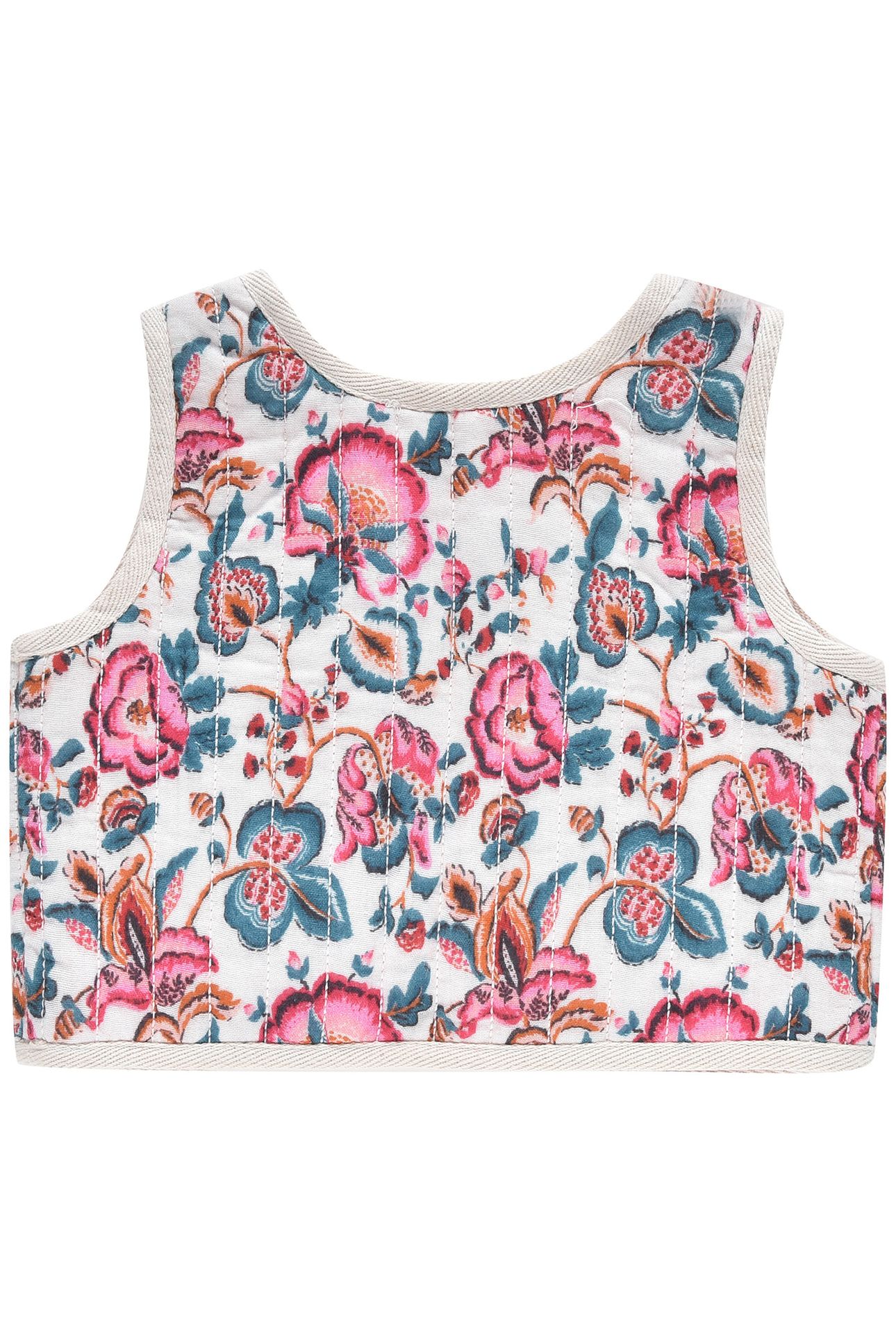 VEST OZNALE CREAM INDIAN FLOWERS 2