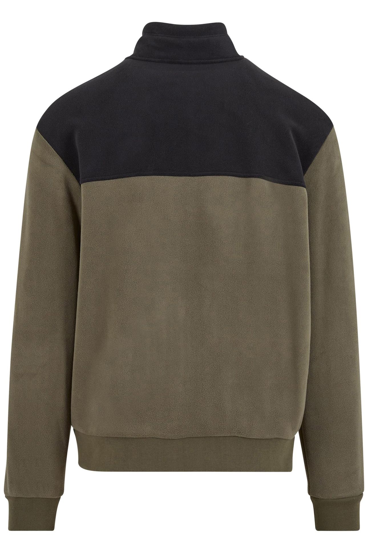 COLOUR BLOCK POLAR FLEECE JACKET BLACK/OLIVE 2