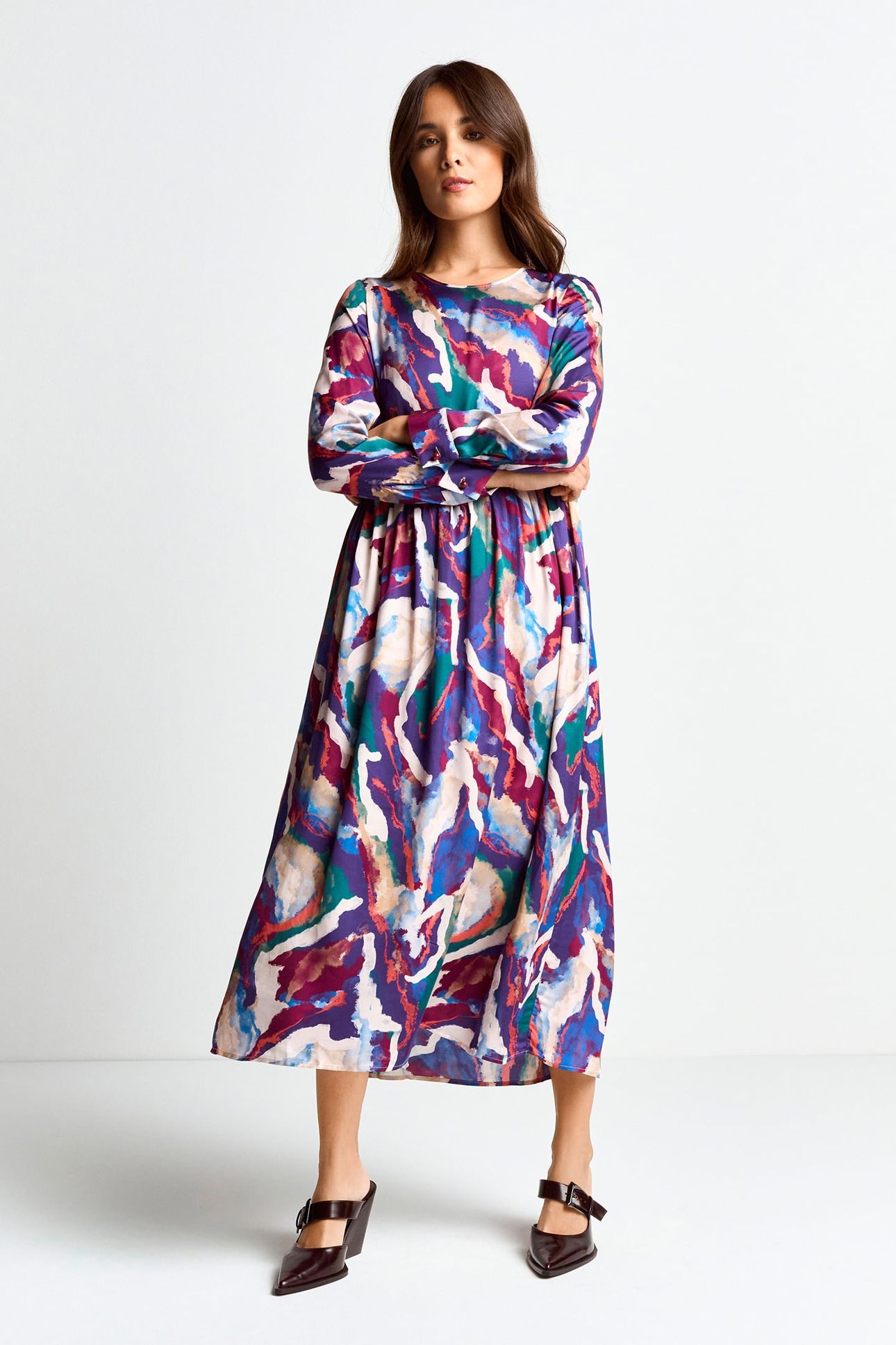 PRINTED MAXI DRESS RUBY RED 1