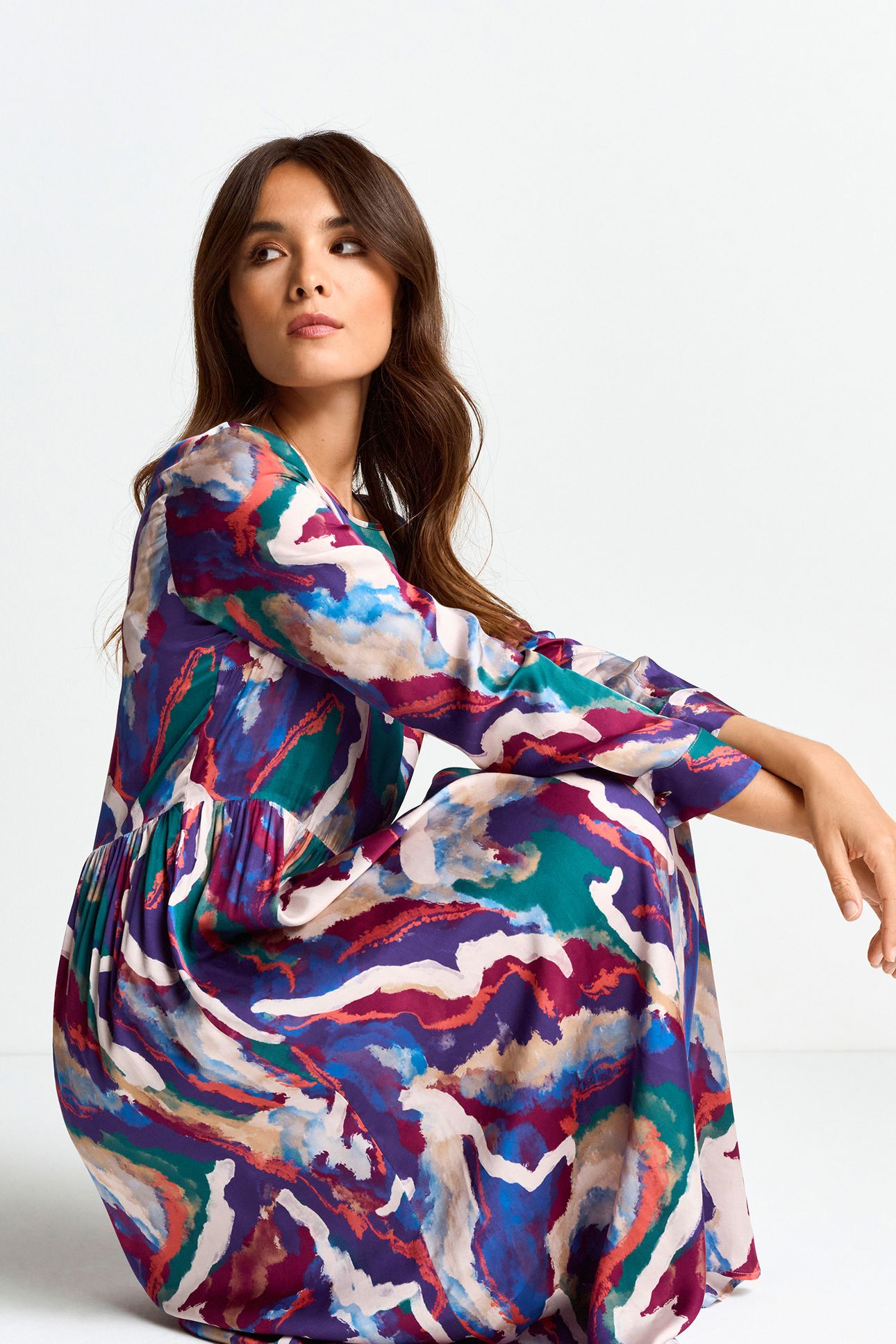 PRINTED MAXI DRESS RUBY RED 4
