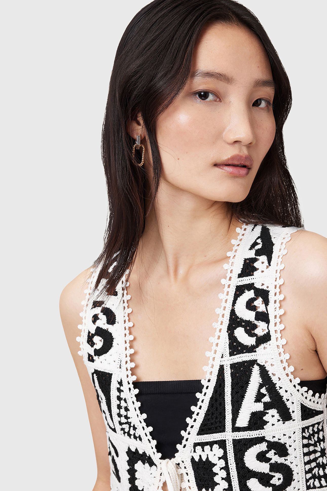 FLORENCE WAISTCOAT BLACK/CHALK WHITE 8