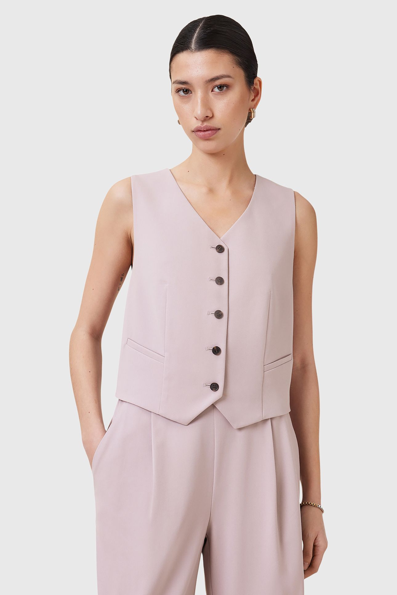 ALEIDA TRI WAISTCOAT MAUVE CHALK PINK 1