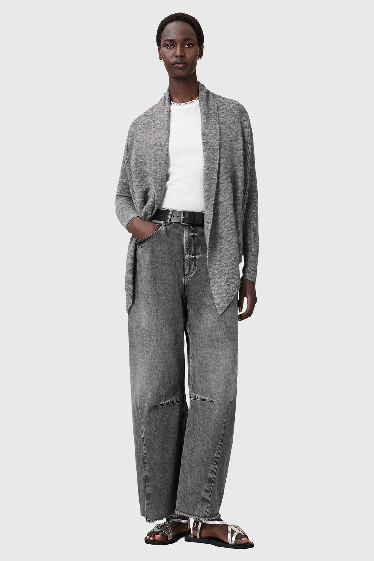 HARPER CARDIGAN PALE GREY 3