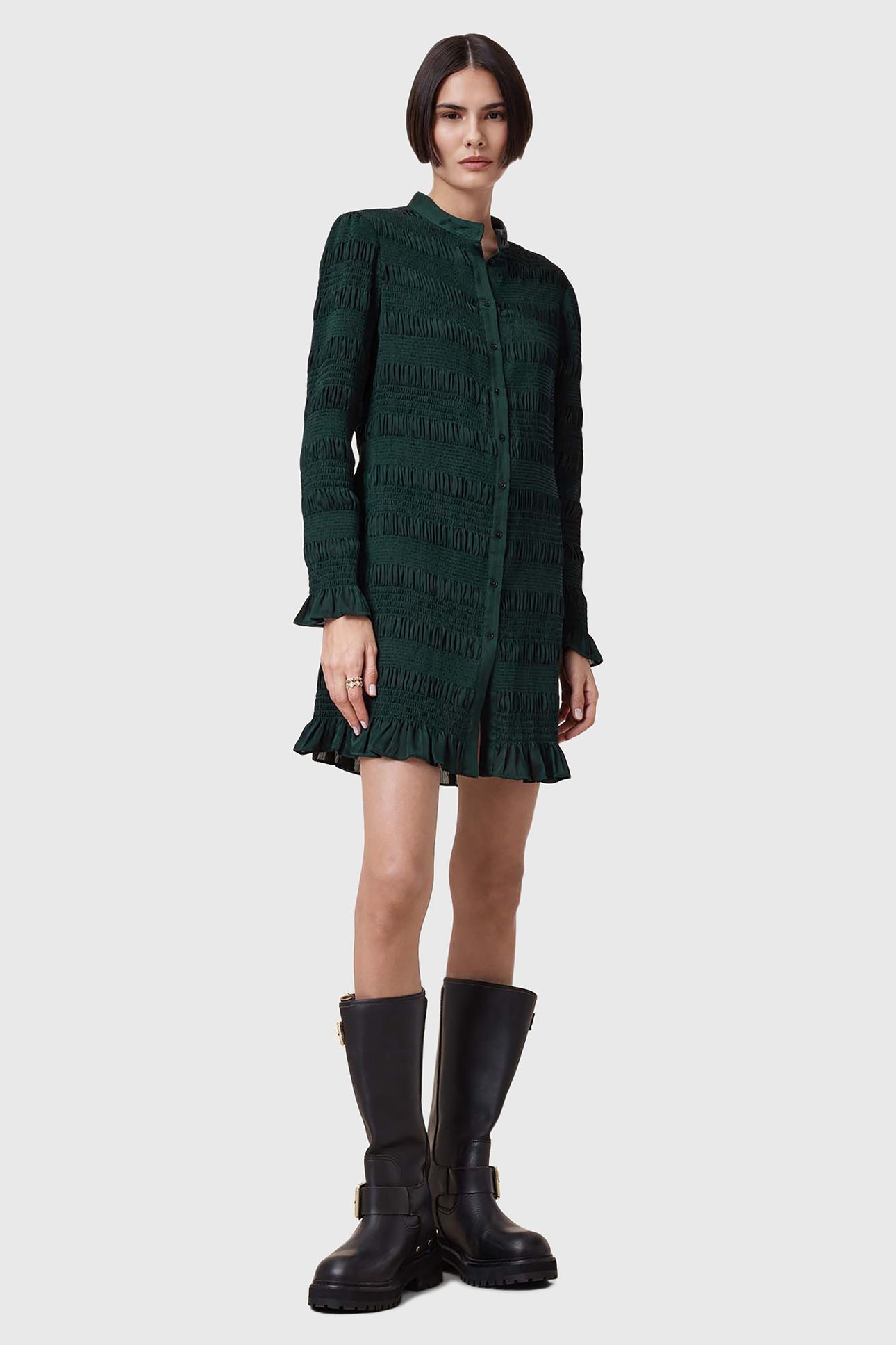 MEG MINI DRESS DARK FOREST GREEN 3