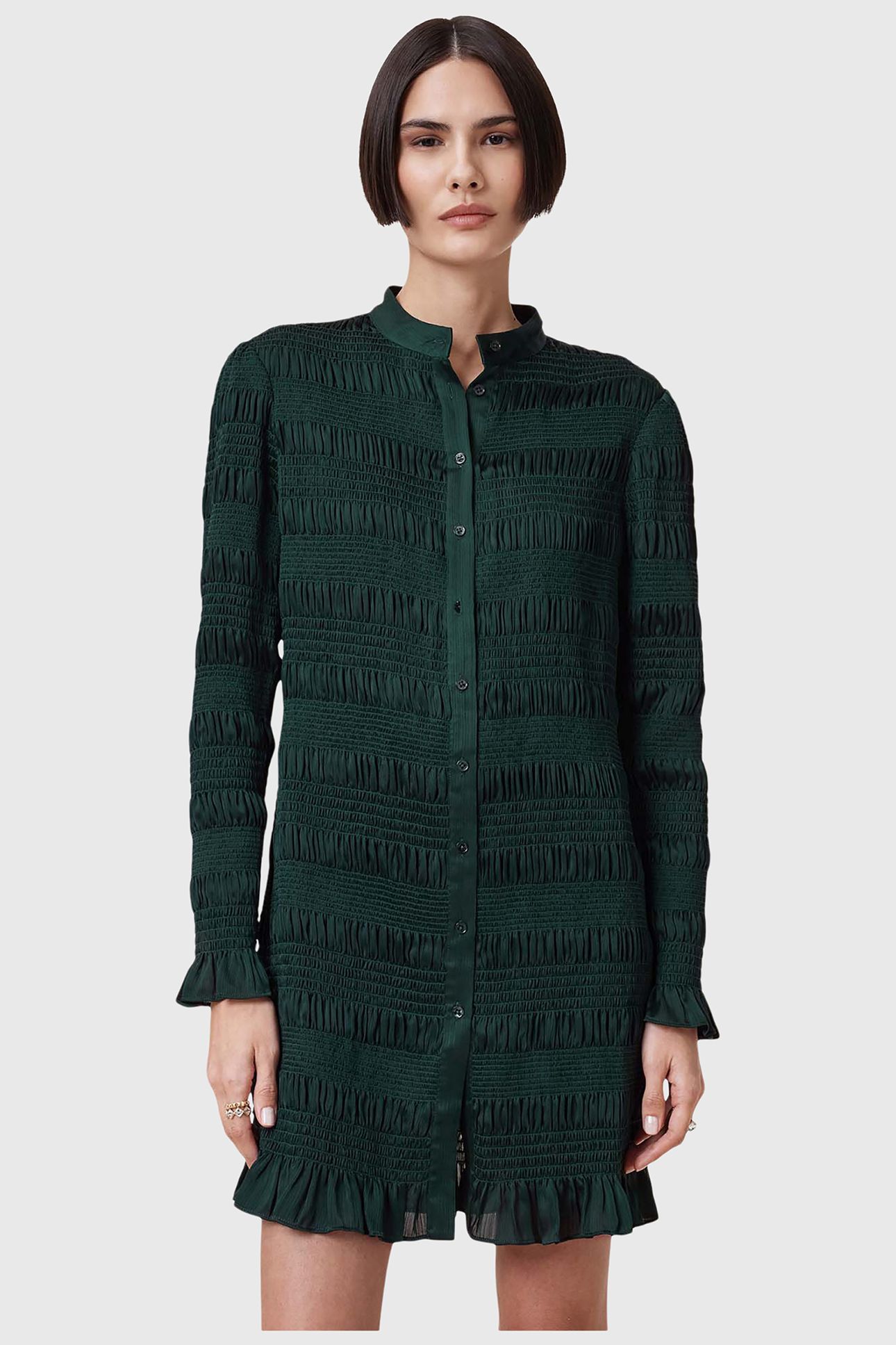 MEG MINI DRESS DARK FOREST GREEN 1