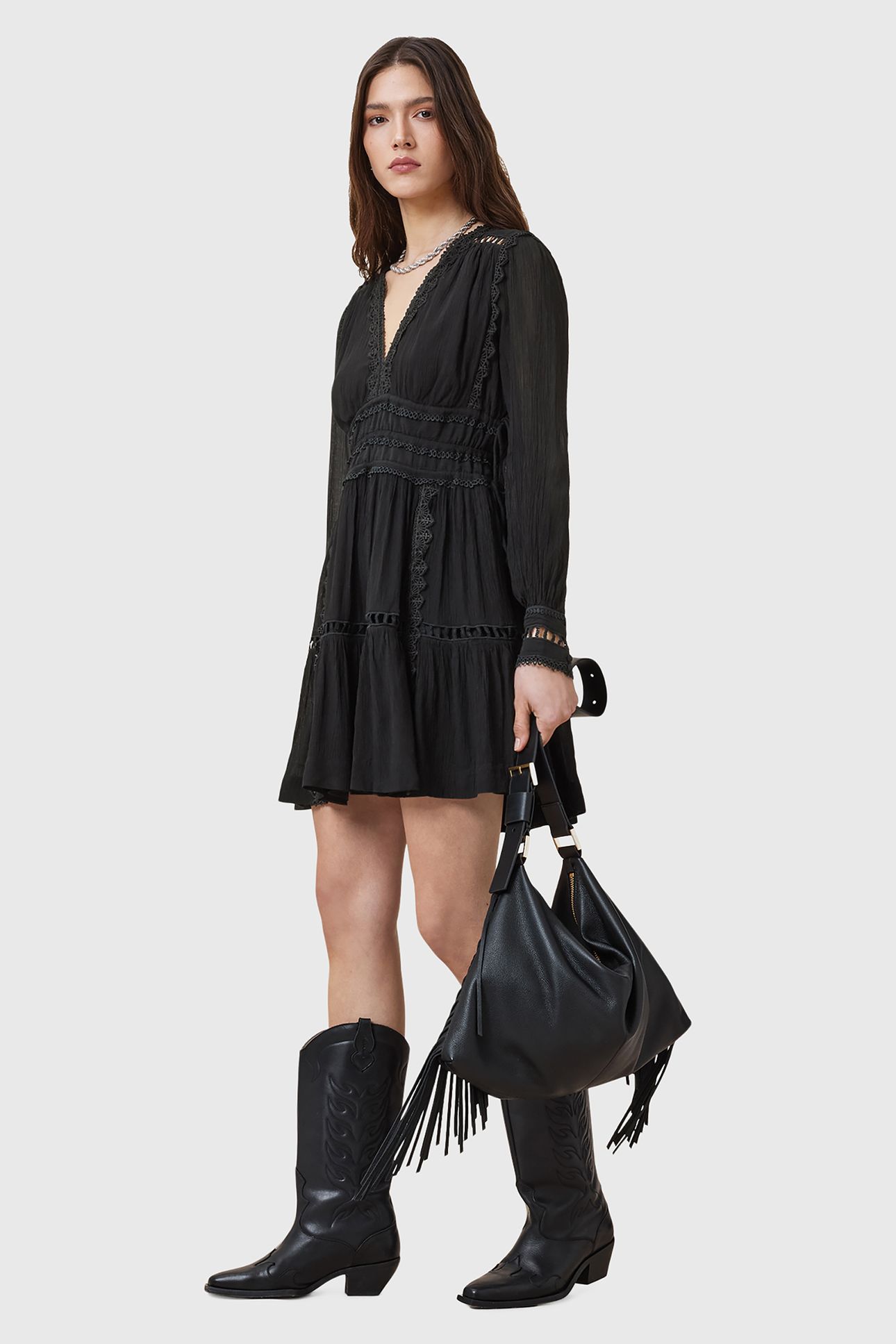 XANTHE LS MINI DRESS BLACK 3
