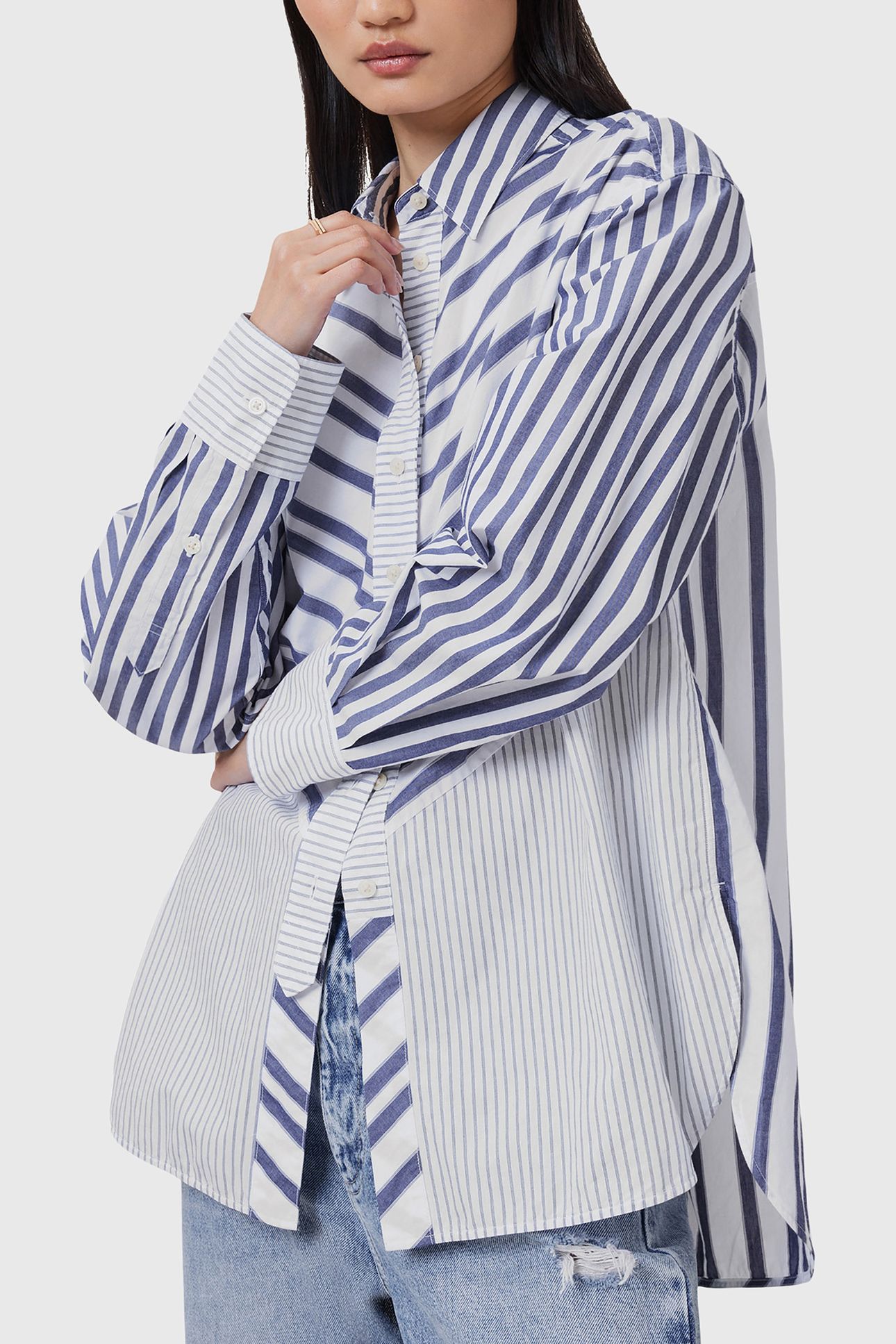 SHANNON STRIPE SHIRT WHITE/BLUE 6
