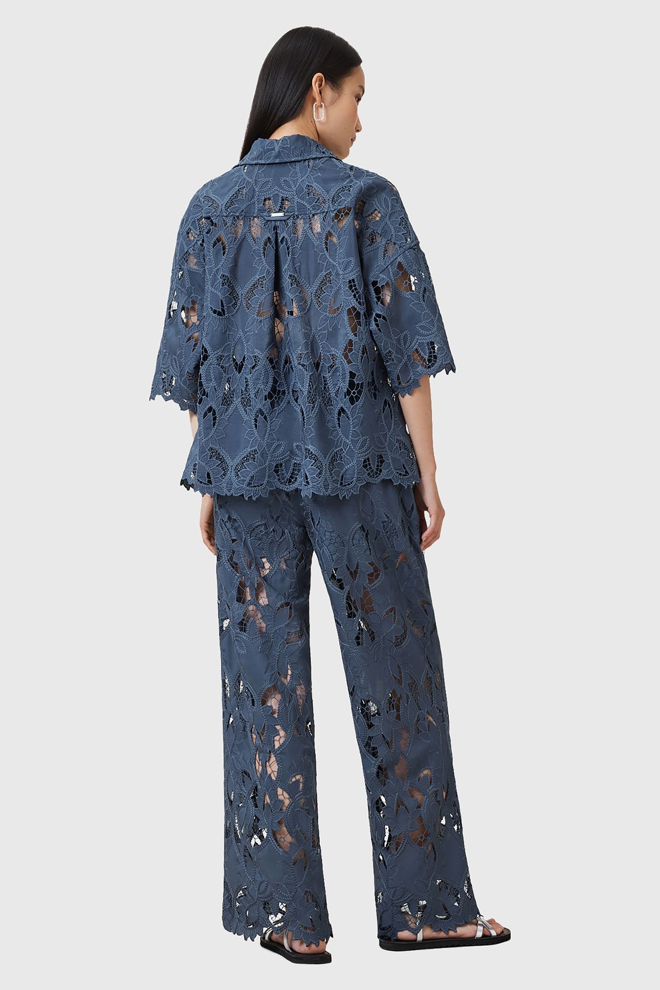 CHARLI EMB TROUSER DUSTY BLUE 4