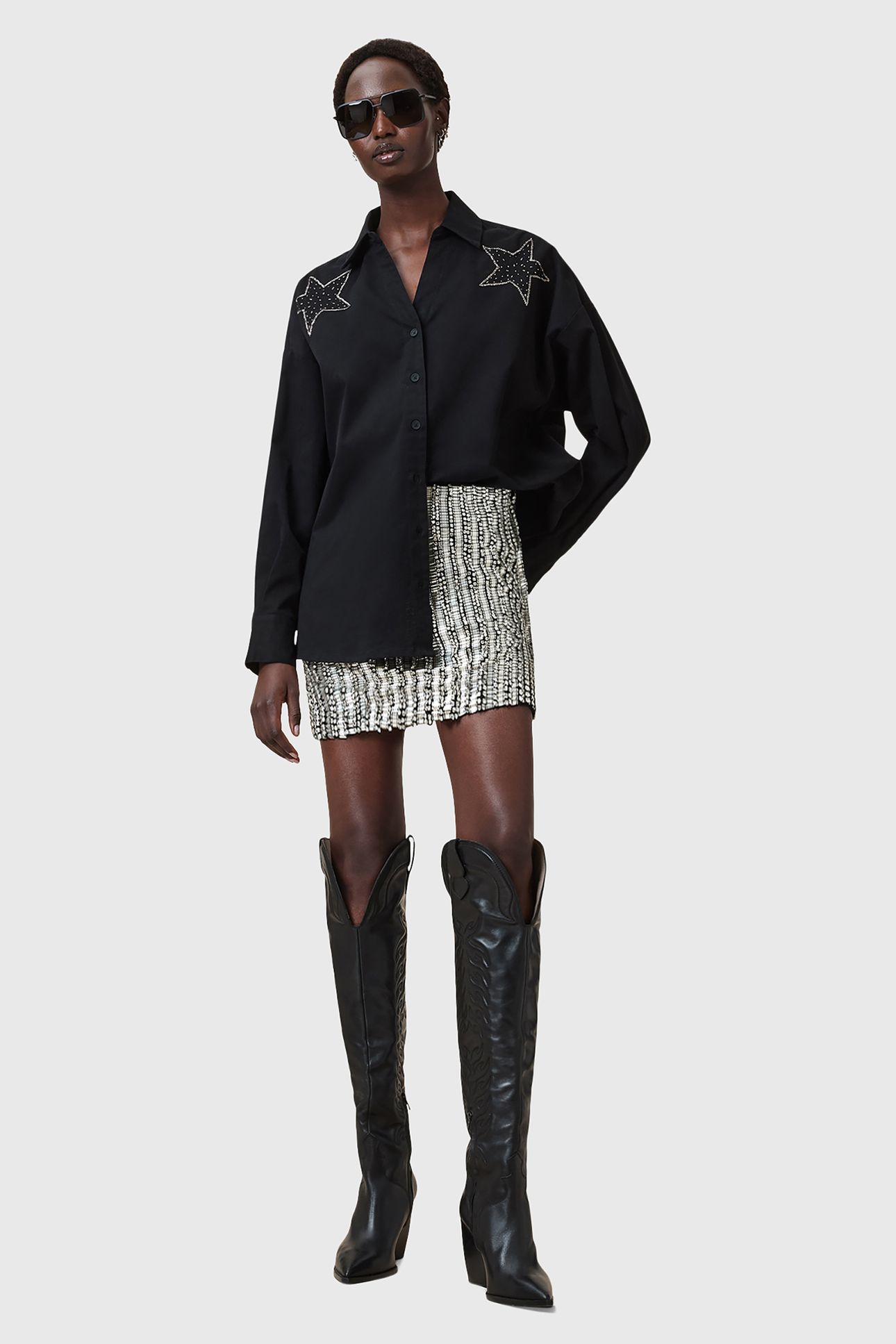JAMILIA EMB SKIRT SILVER 6