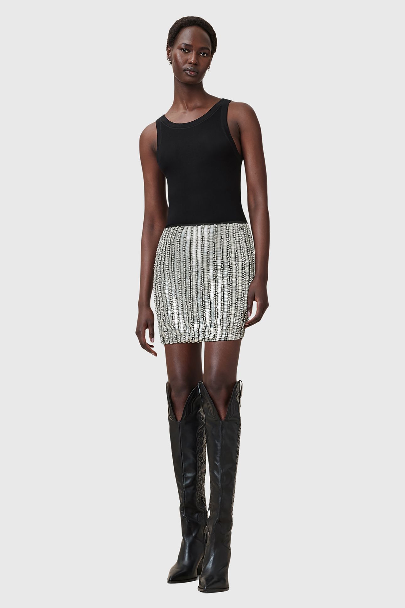 JAMILIA EMB SKIRT SILVER 3