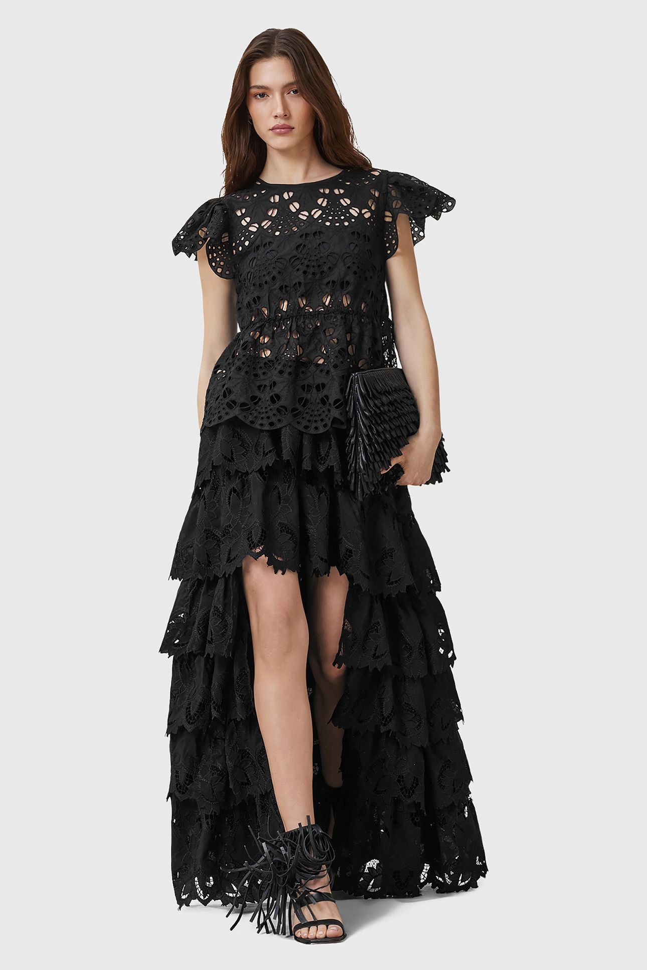 CAVARLY EMB SKIRT BLACK 3