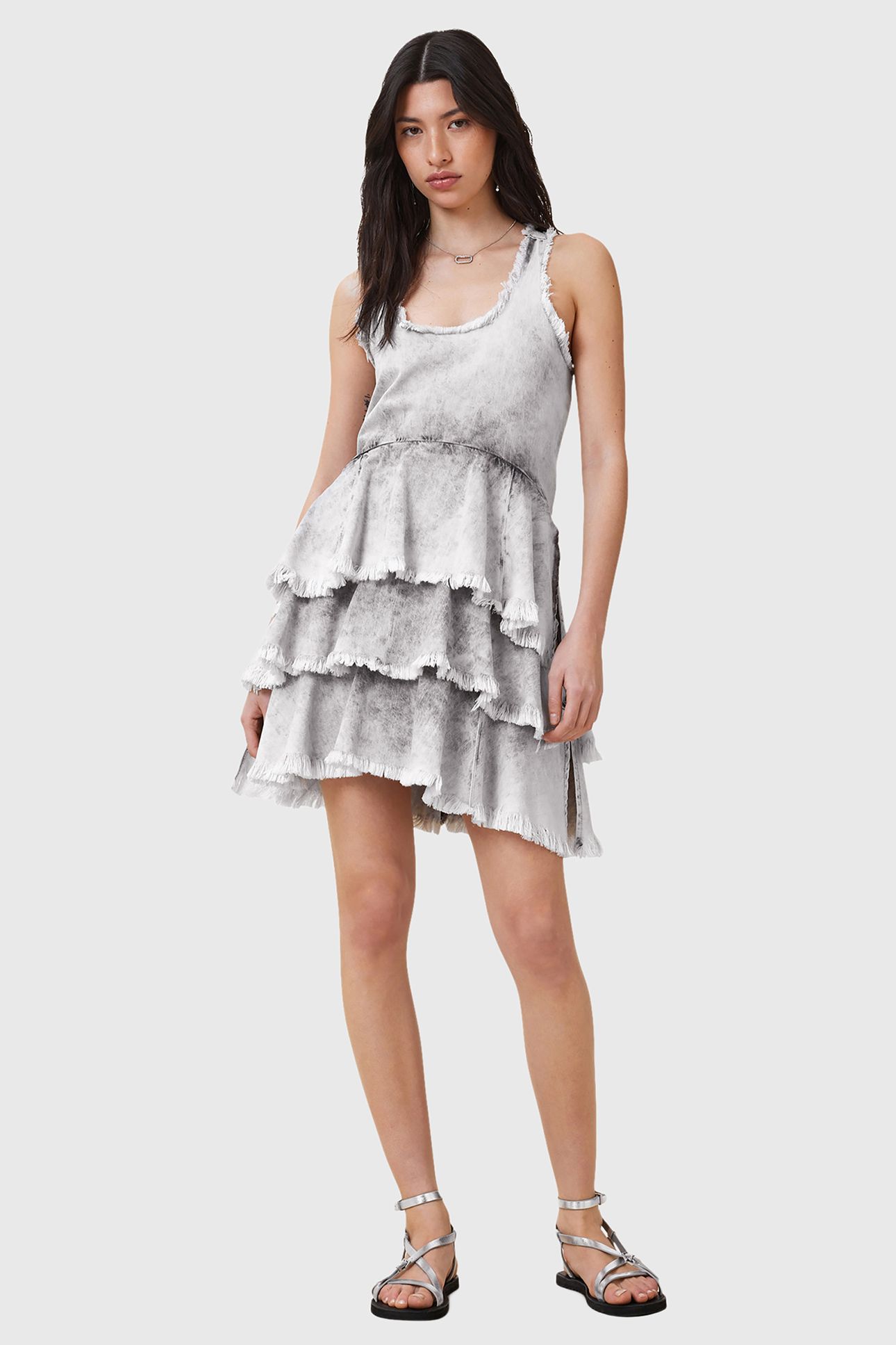 CAVARLY MINI DRESS DENIM GREY 3