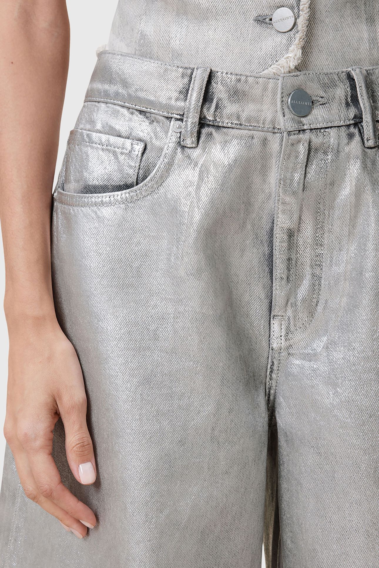 LOUIE LONG SHORT METALLIC SILVER 7
