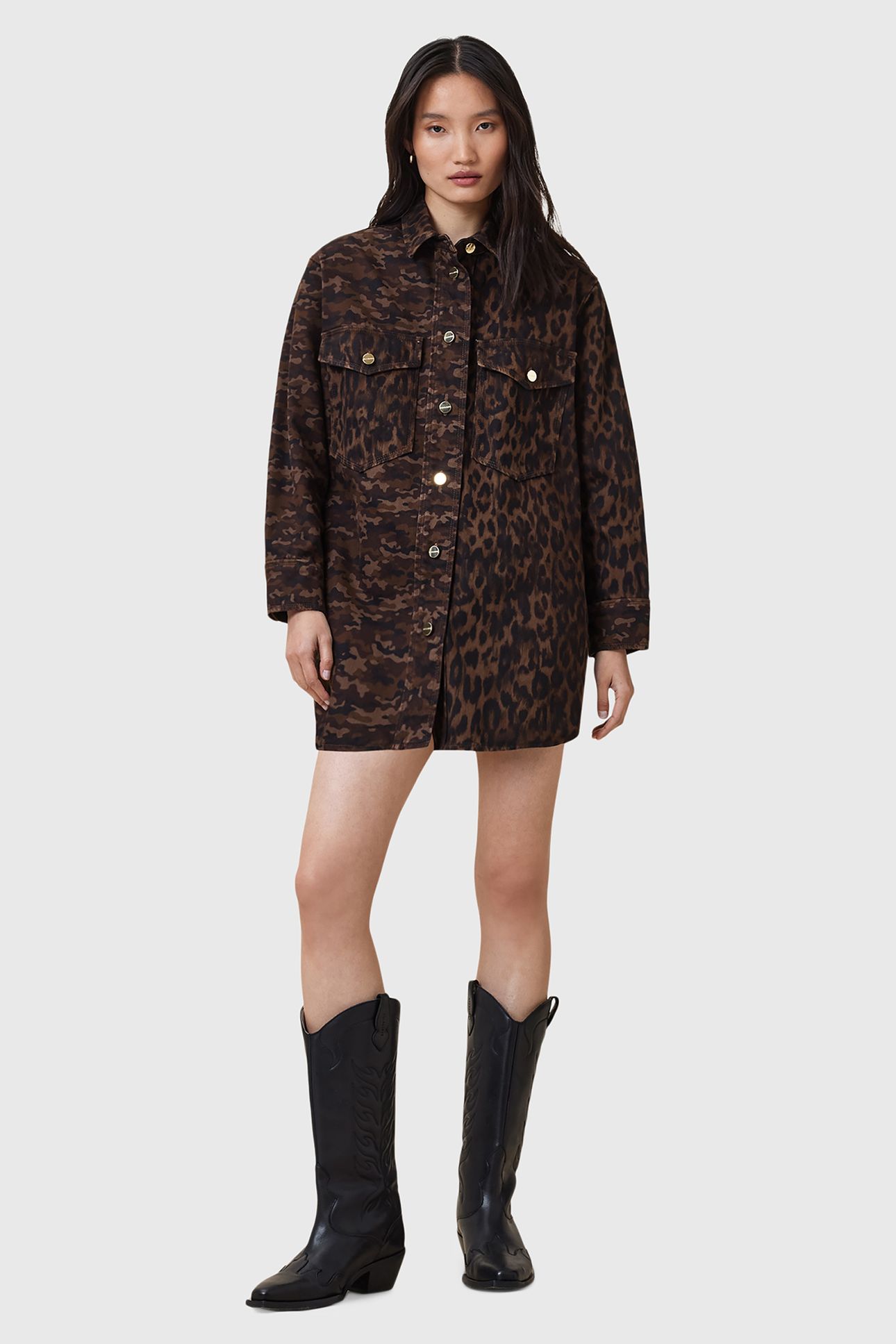 FAYE SHACKET DRESS CAMO BROWN 3