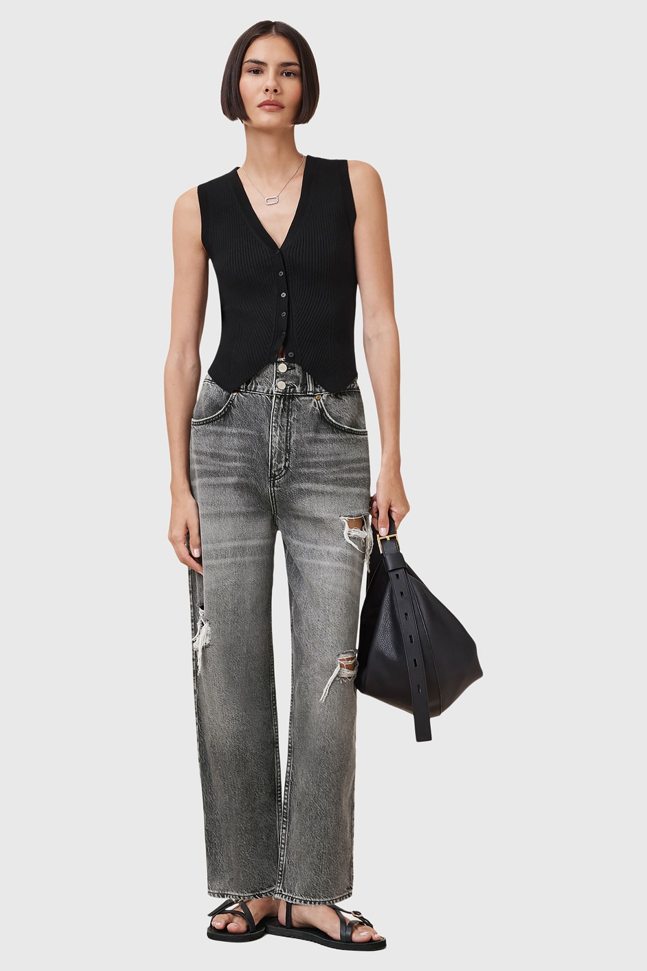 DAISY TAPERED JEAN WASHED GREY 6