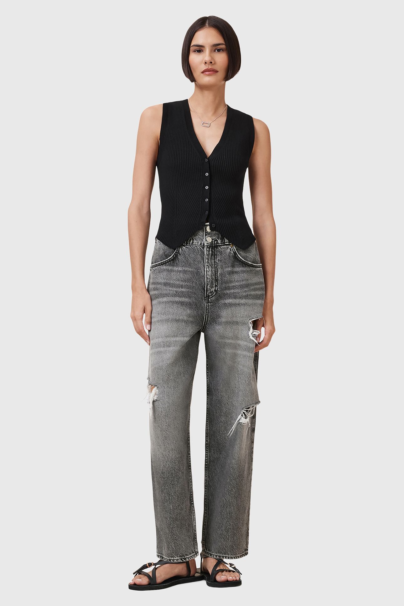 DAISY TAPERED JEAN WASHED GREY 3