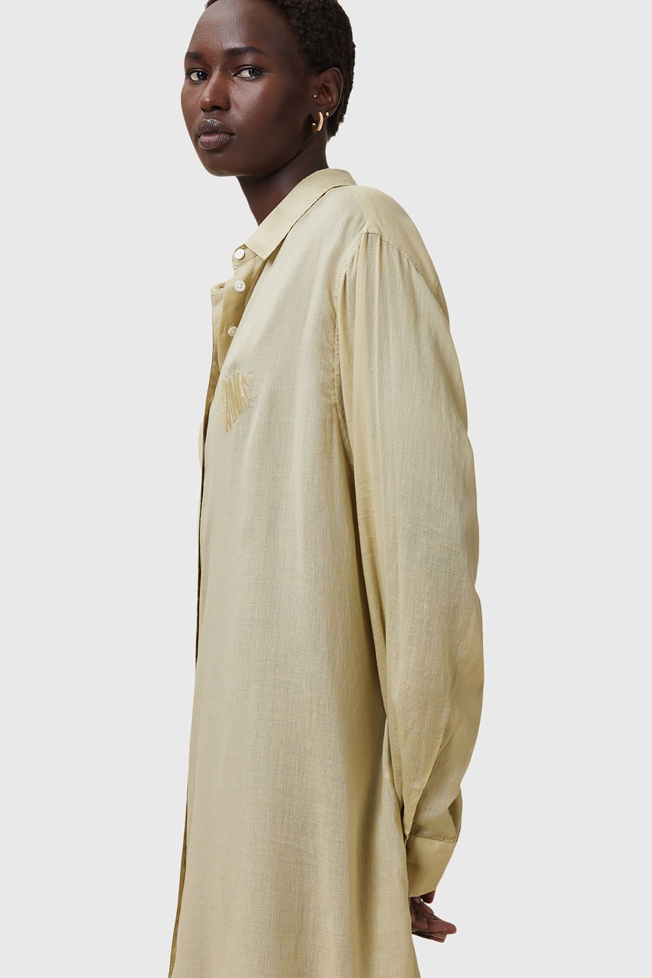 EZRA SHIRT DRESS OLIVE YELLOW 5
