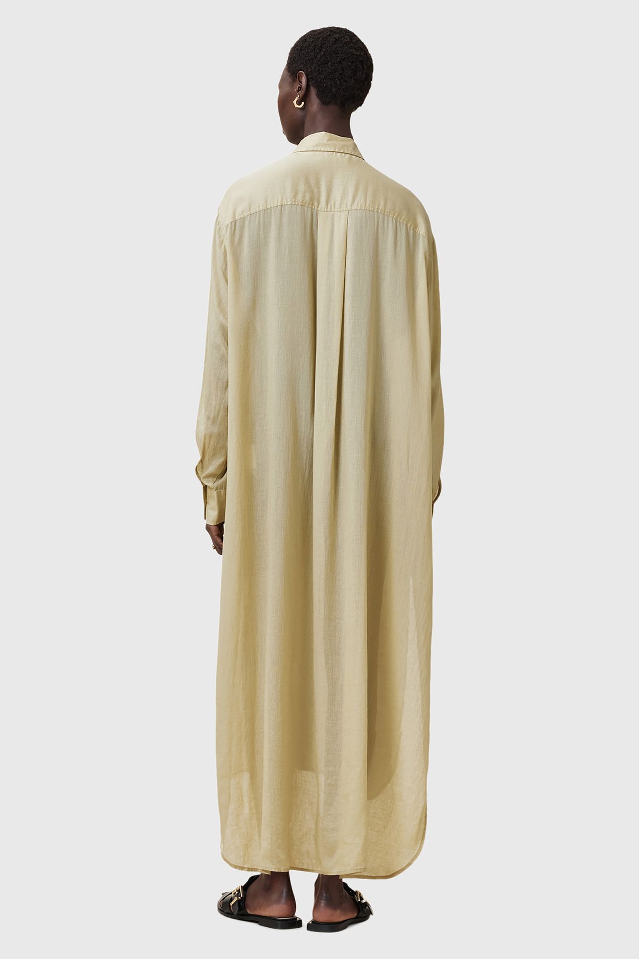 EZRA SHIRT DRESS OLIVE YELLOW 2