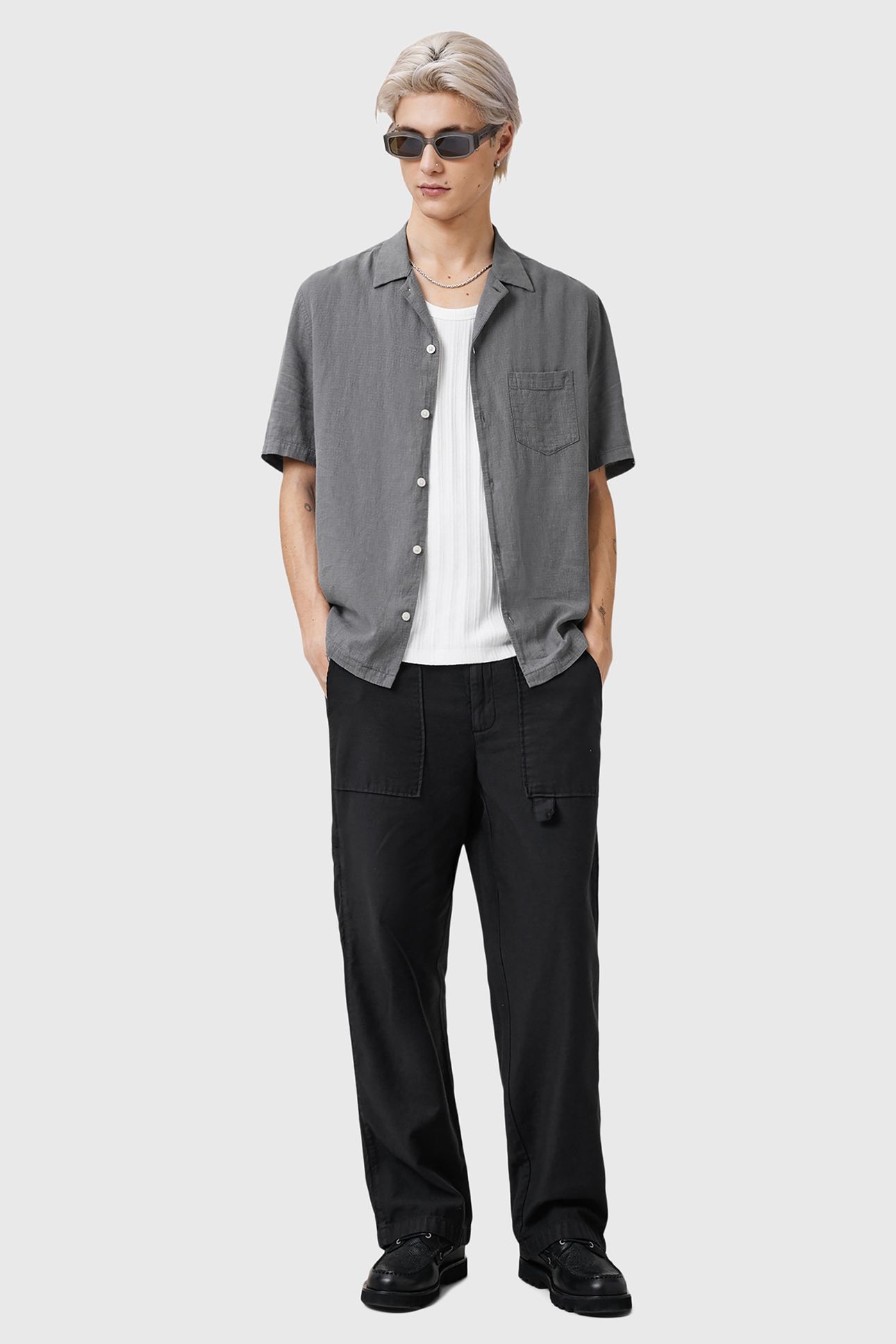 VEDA SS SHIRT PILLAR GREY 3