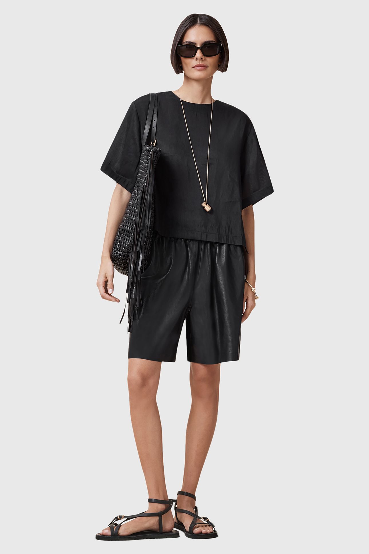 LOTTIE LINEN TOP BLACK 5