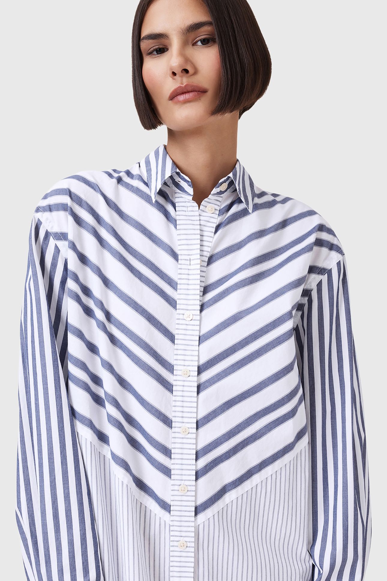 SHANNON SHIRT DRESS WHITE/BLUE 6