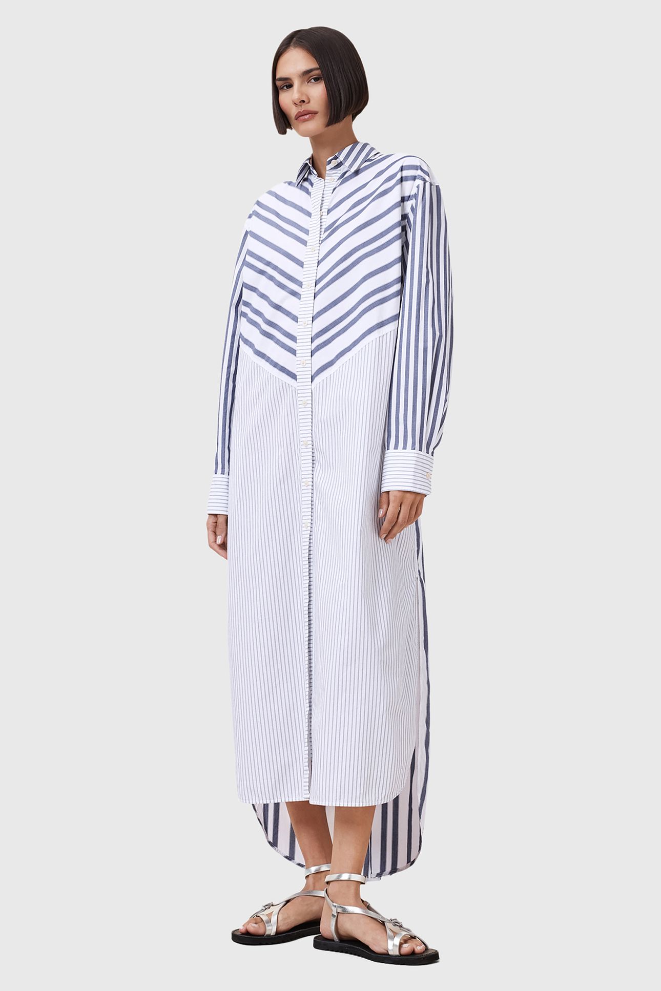 SHANNON SHIRT DRESS WHITE/BLUE 1