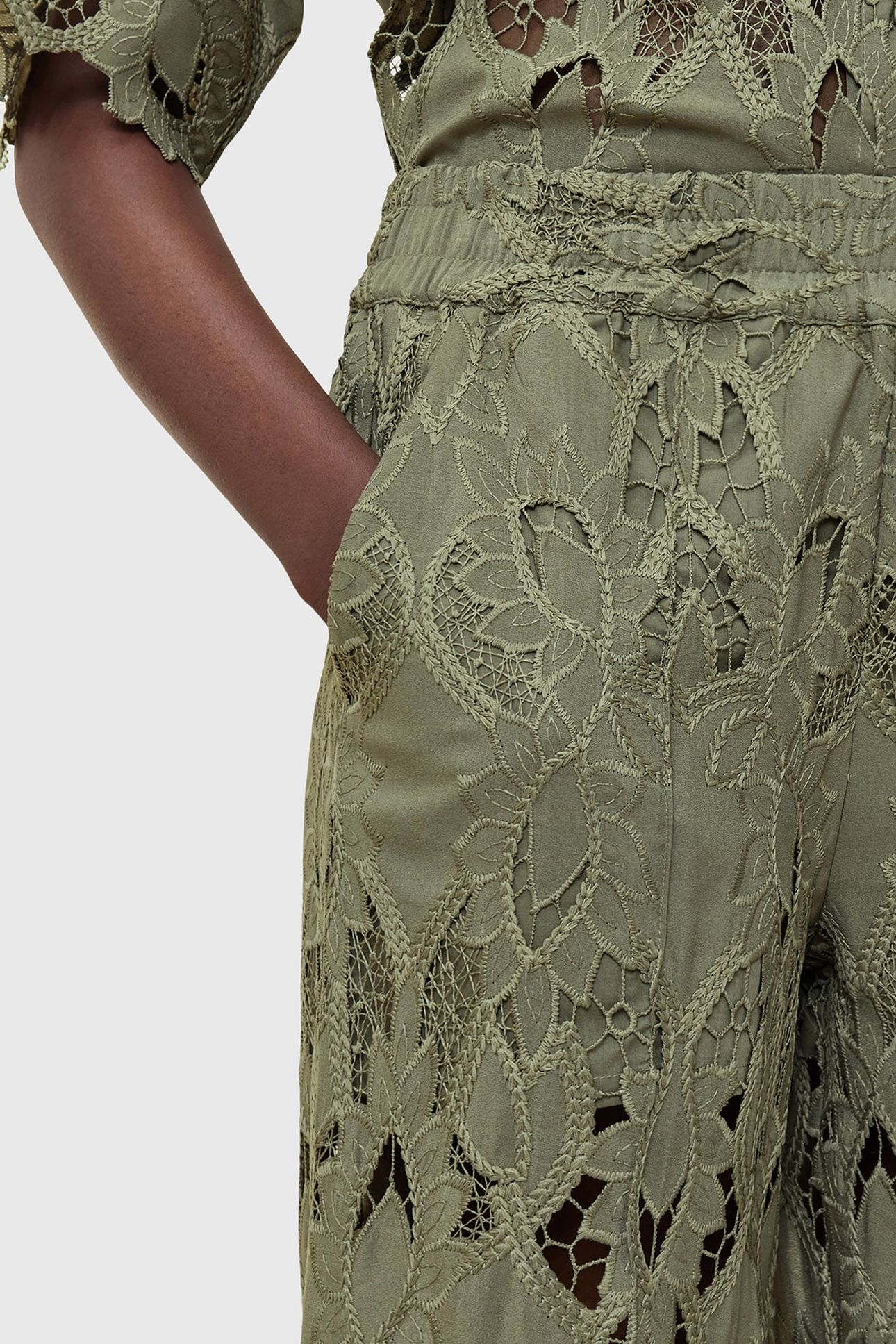 CHARLI EMB TROUSER MERMAID GREEN 7