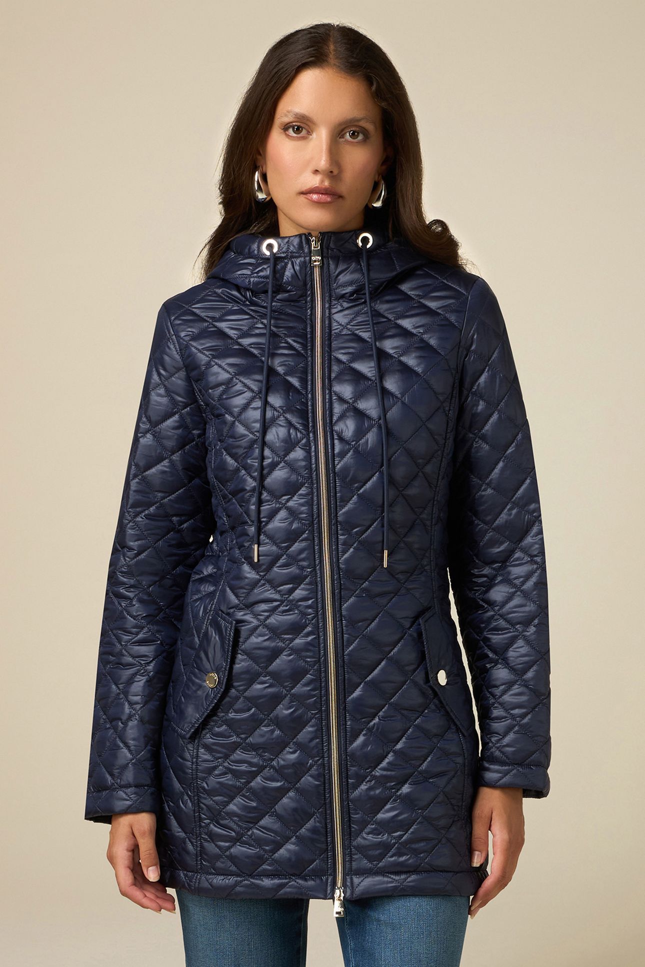 LIGHTWEIGHT MIDI DOWN JACKET BLUE 1