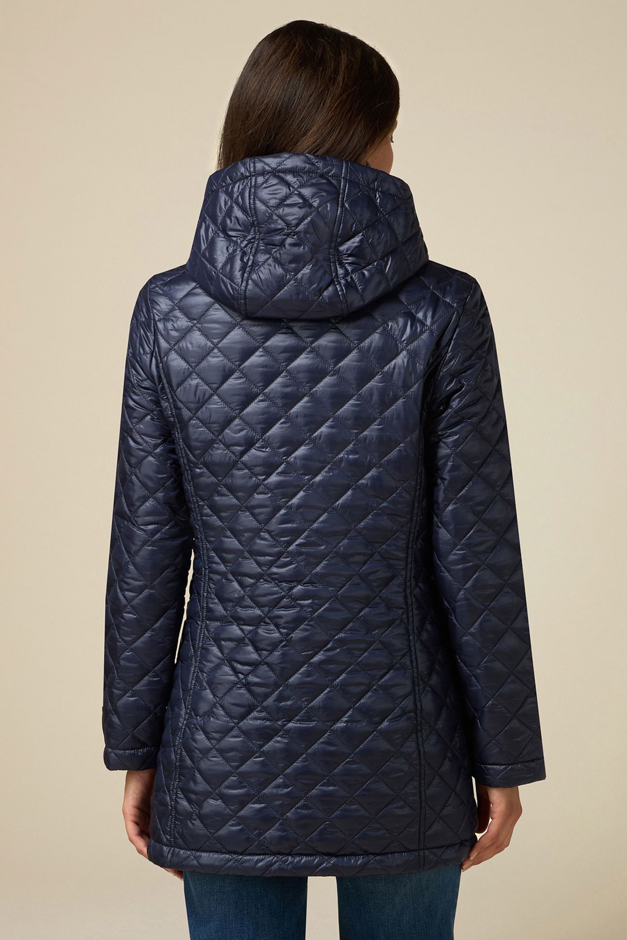 LIGHTWEIGHT MIDI DOWN JACKET BLUE 2