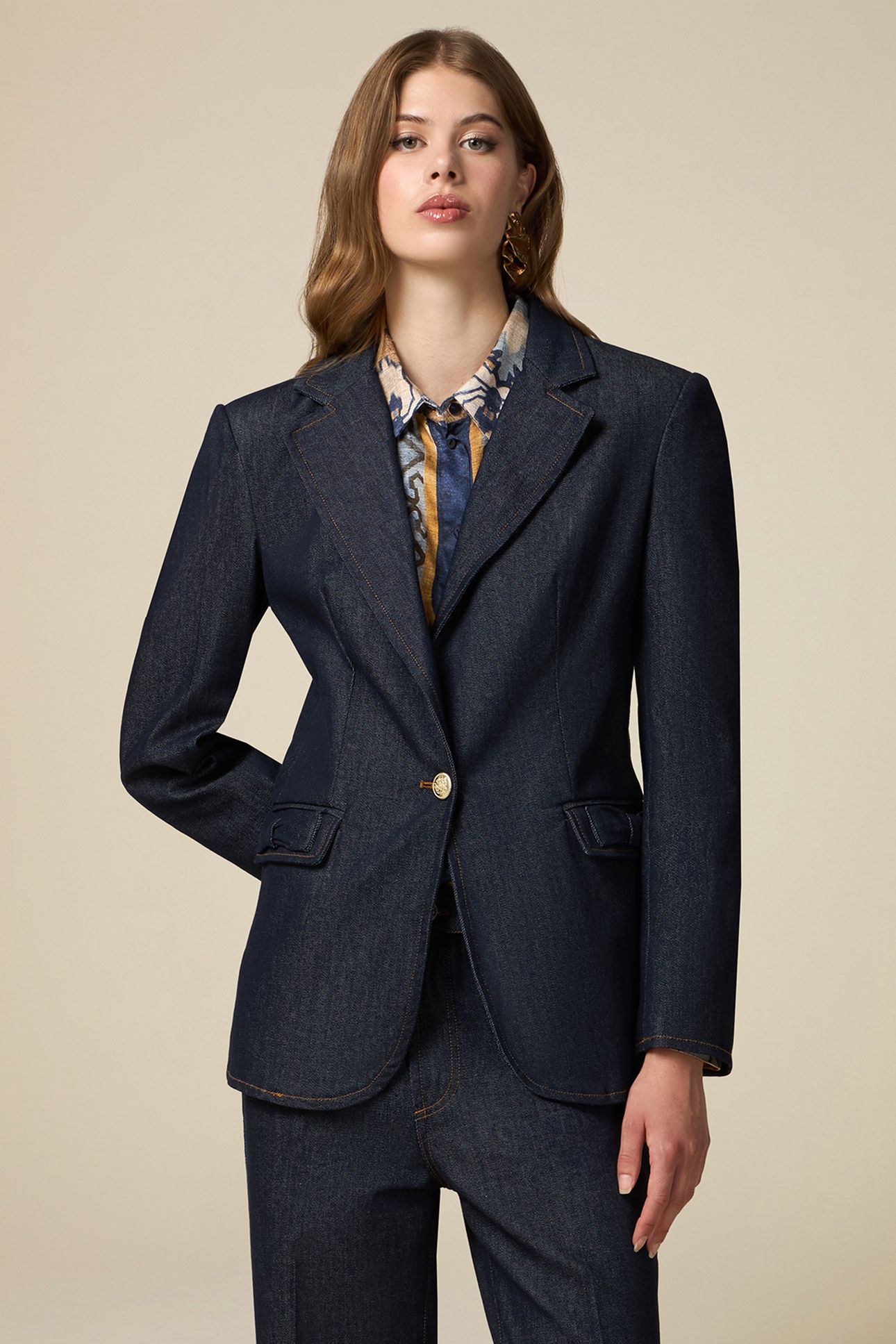 DENIM BLAZER WITH BOWS BLUE 1