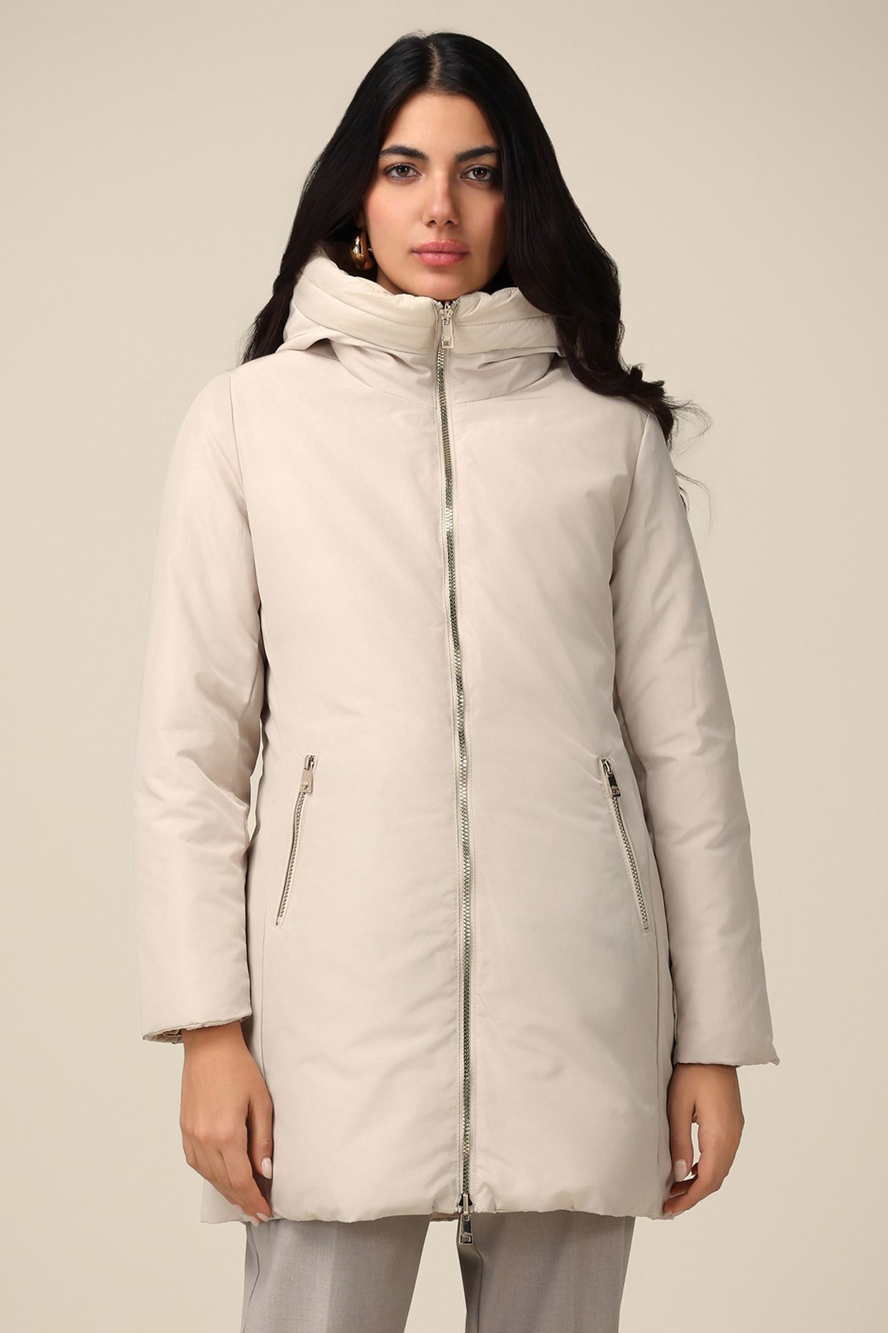 REVERSIBLE PARKA WITH HOOD WHITE 1