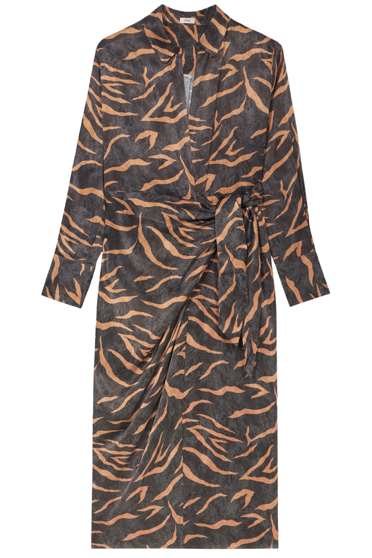 WRAP MIDI DRESS GREY 3